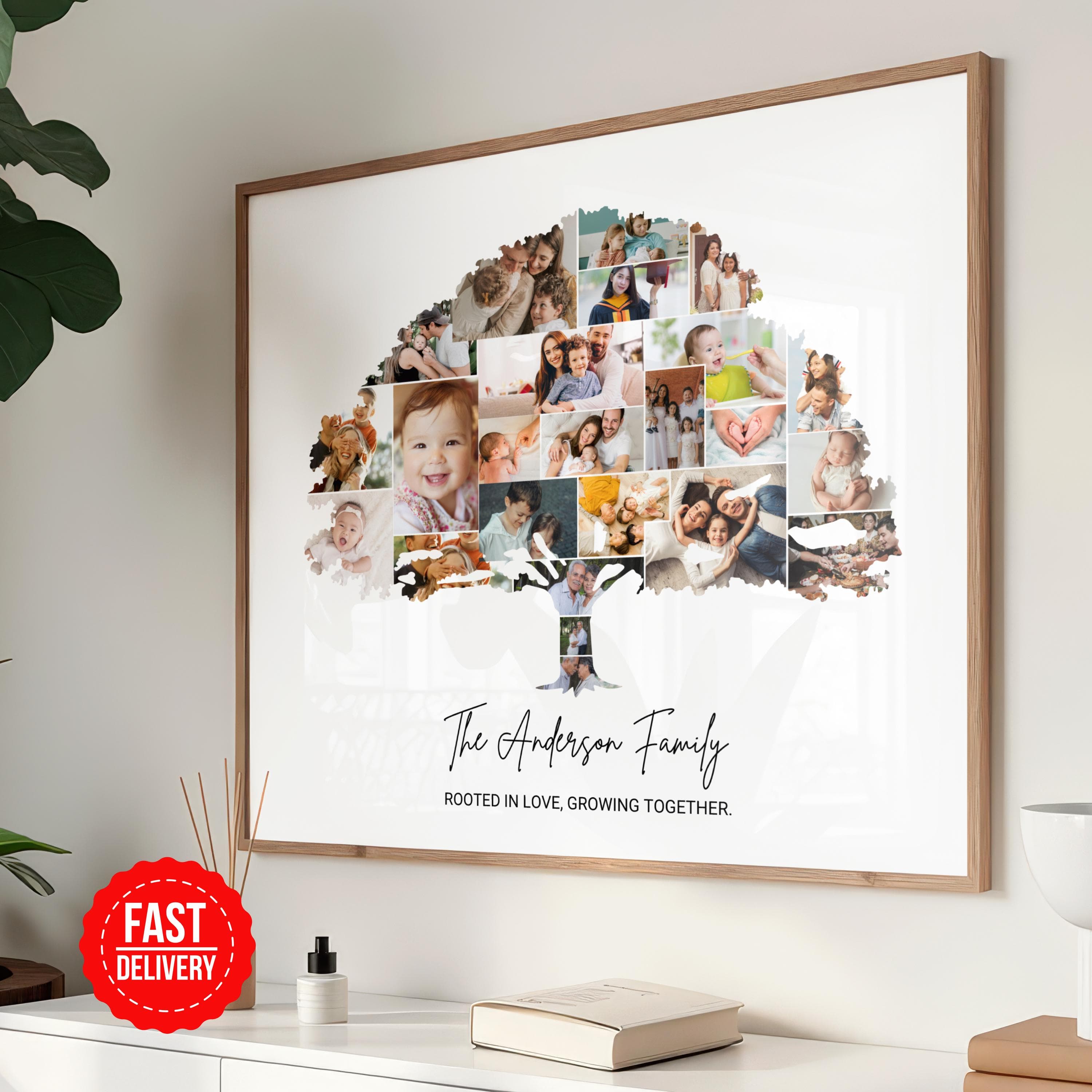 Family Tree Photo Poster, Family Tree Collage Wall Art, Custom Poster Print,  Personalized Poster Gifts, Photo to Poster Wall Art - image 3