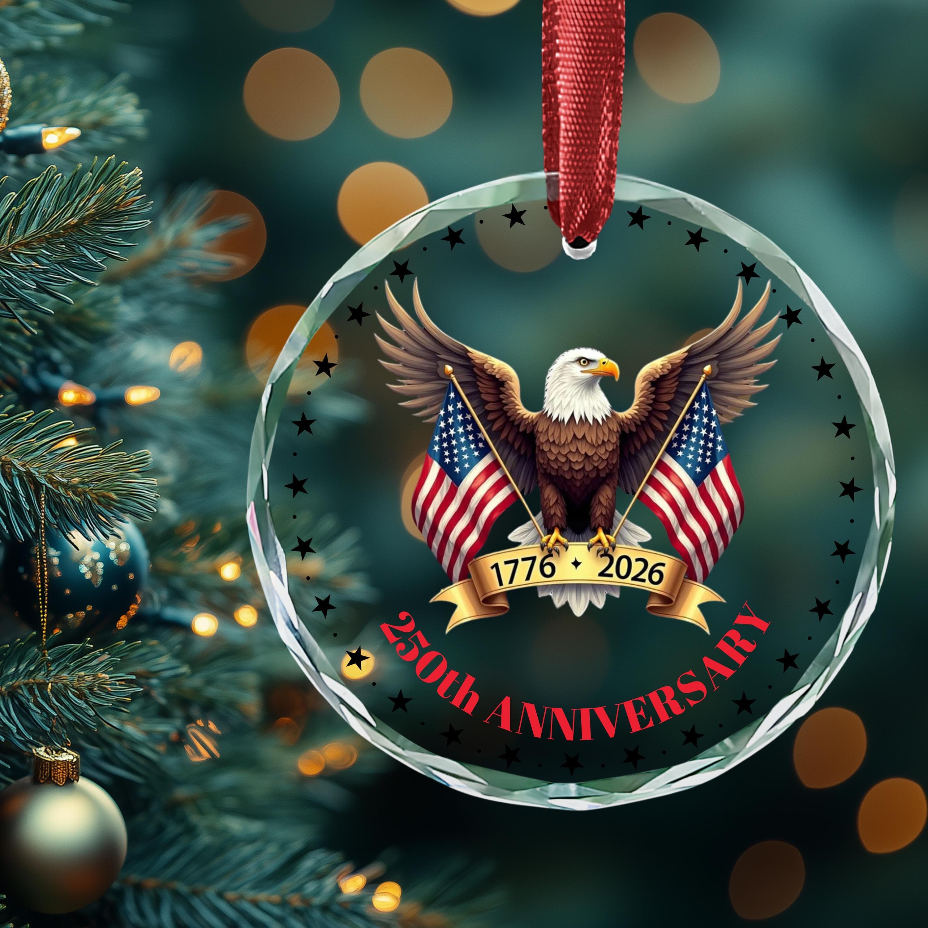 250 years anniversary USA Ornament, American Independence Xmas,Land of the Free 250, Freedom Anniversary 250, USA Independence 250, Eagle - image 4