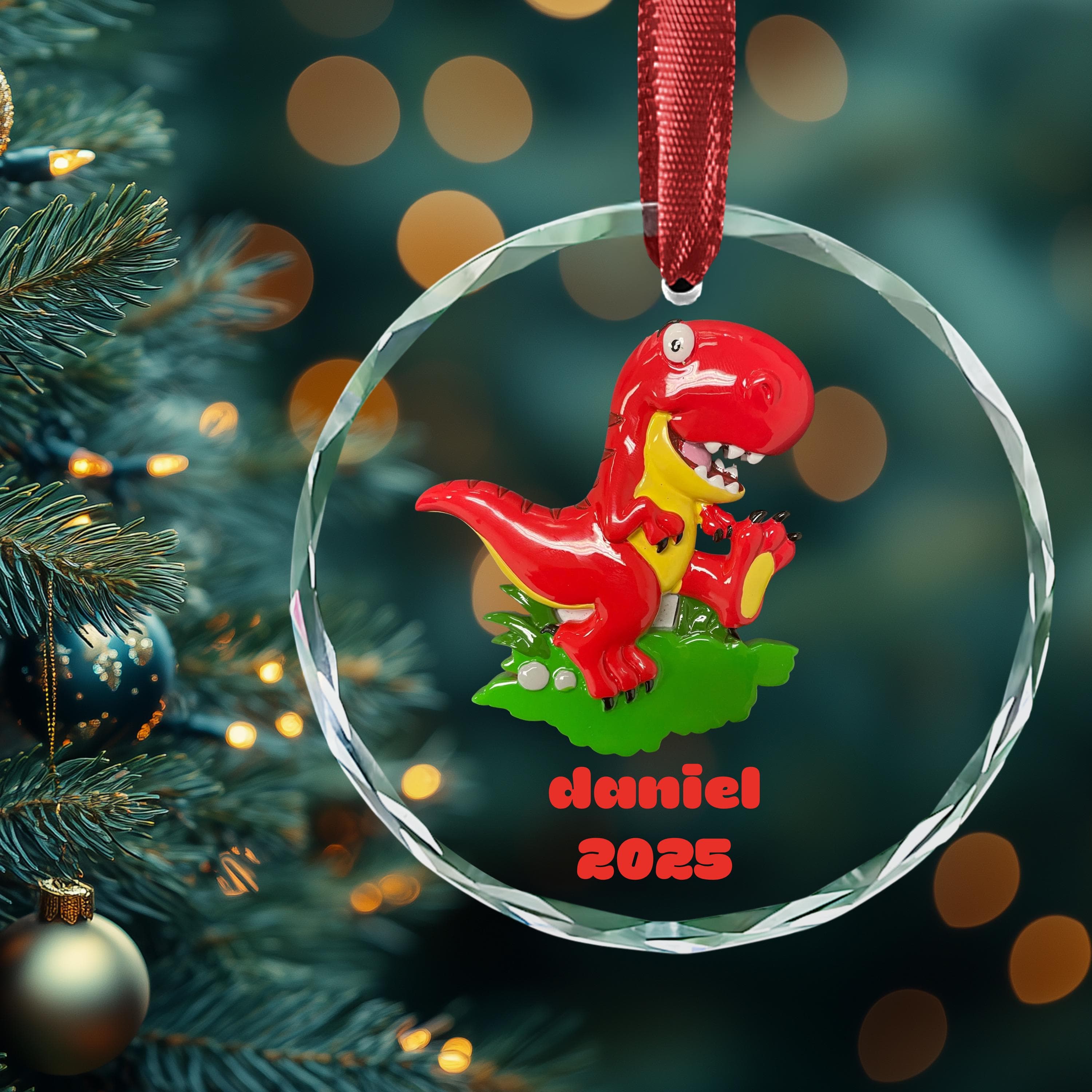 Personalized Kids Dinosaur Christmas Ornament, Hottest Toys for 2025 Christmas, Dinosaur T rex Gift for Kids, 2025 Custom Name Toys Ornament - image 4