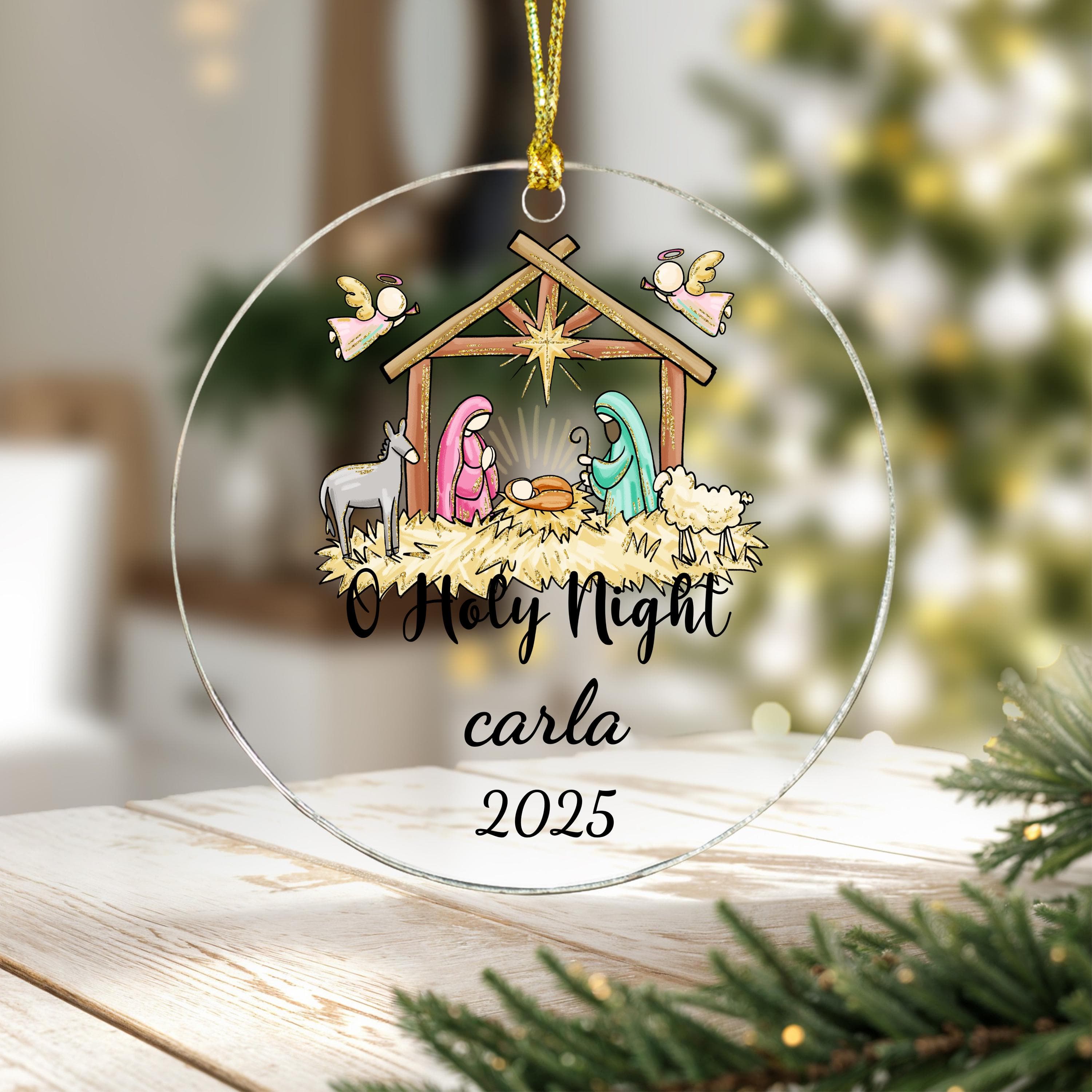Holy Night  Christmas Ornament, Jesus Ornament, Holy Family Decoration, Nativity Religious Ornament, Nativity Scene Christmas Ornament - image 4