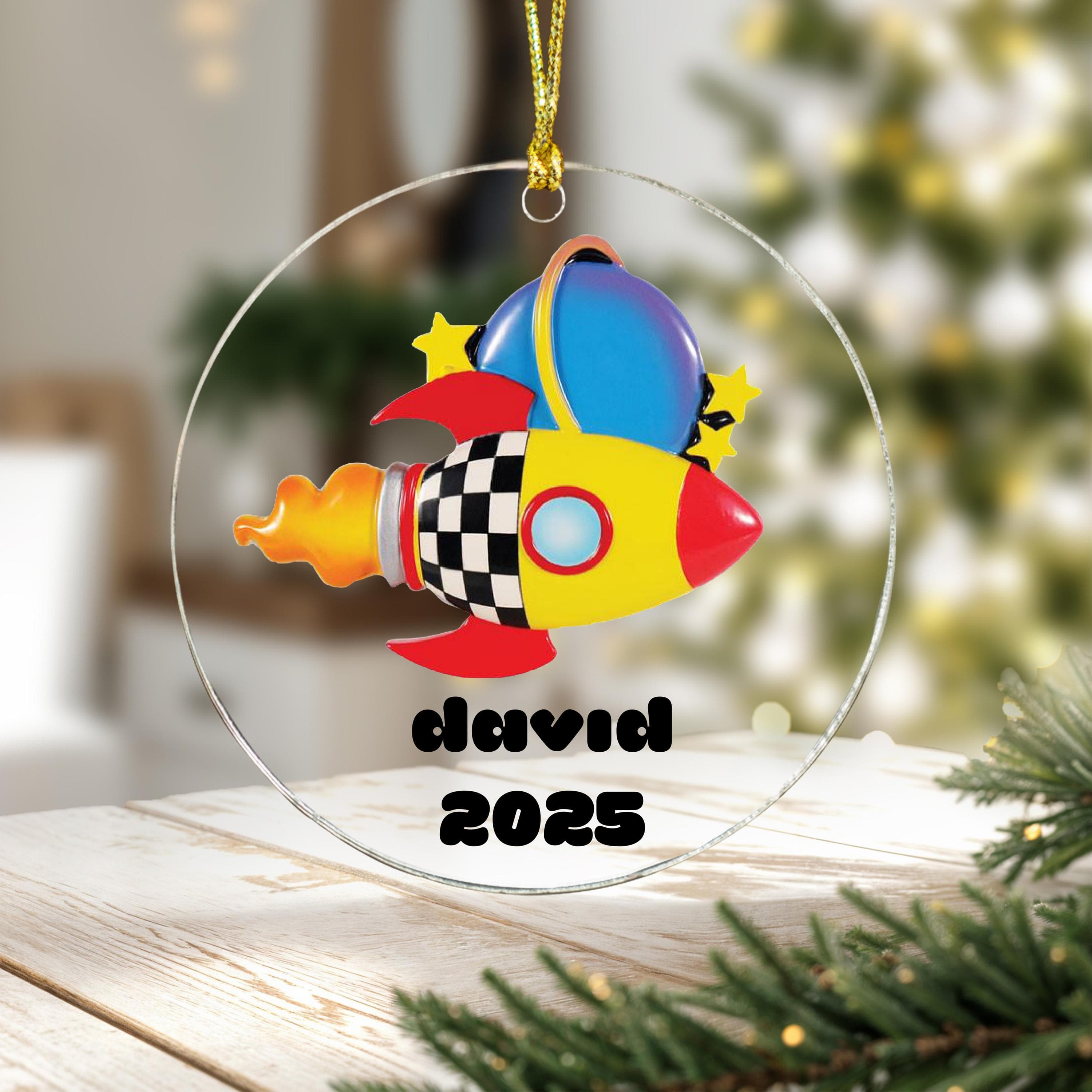 Rocket Spaceship Custom Kids Ornament, Personalized Planet Christmas Ornament, Customize Gift for Kids Family, Best Christmas Toys 2025 - image 5