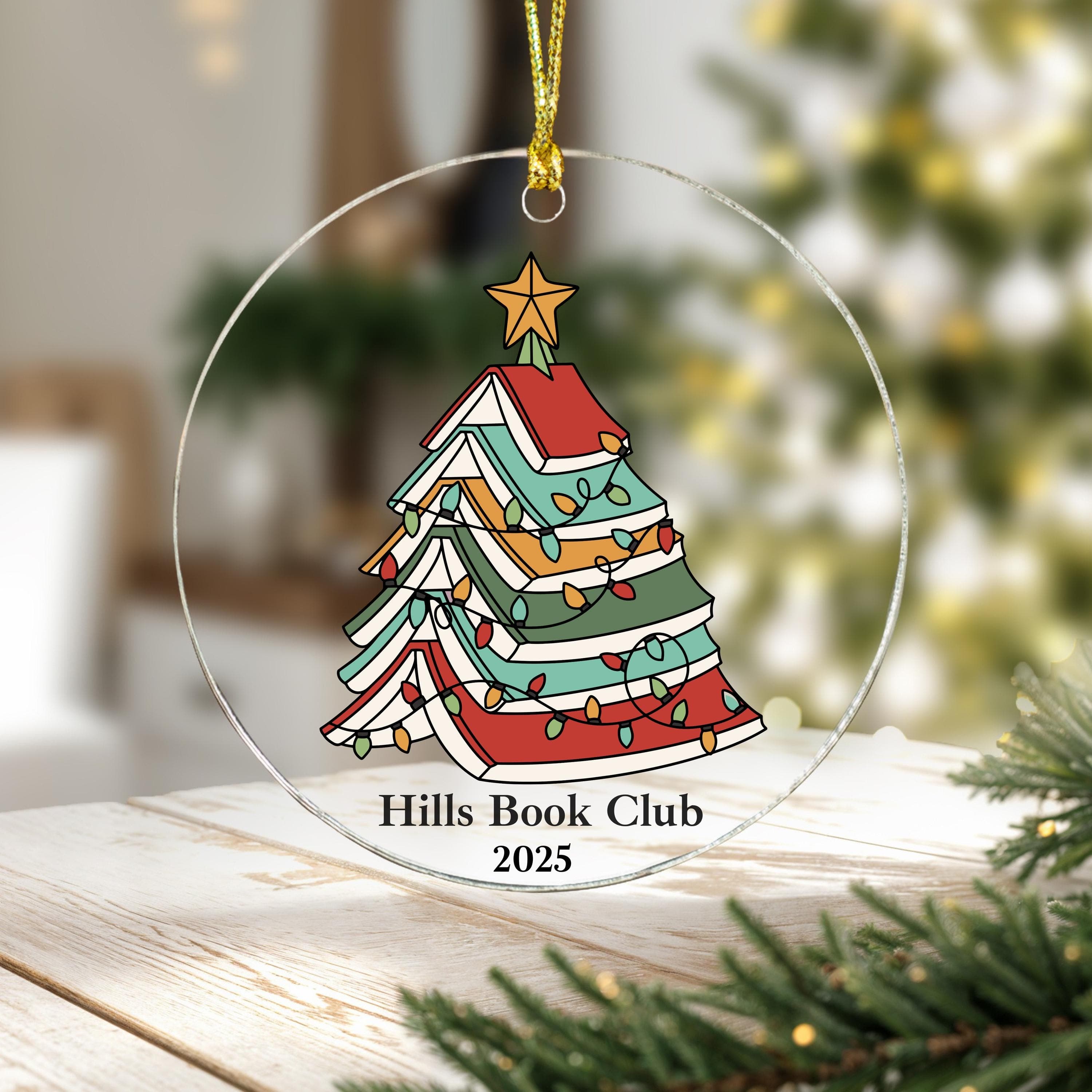 Book Club Ornament | Book Lover Christmas Gift | Custom Bookish Ornament | Book Lover Gift | Bookworm Gifts | Librarian Gift - image 3