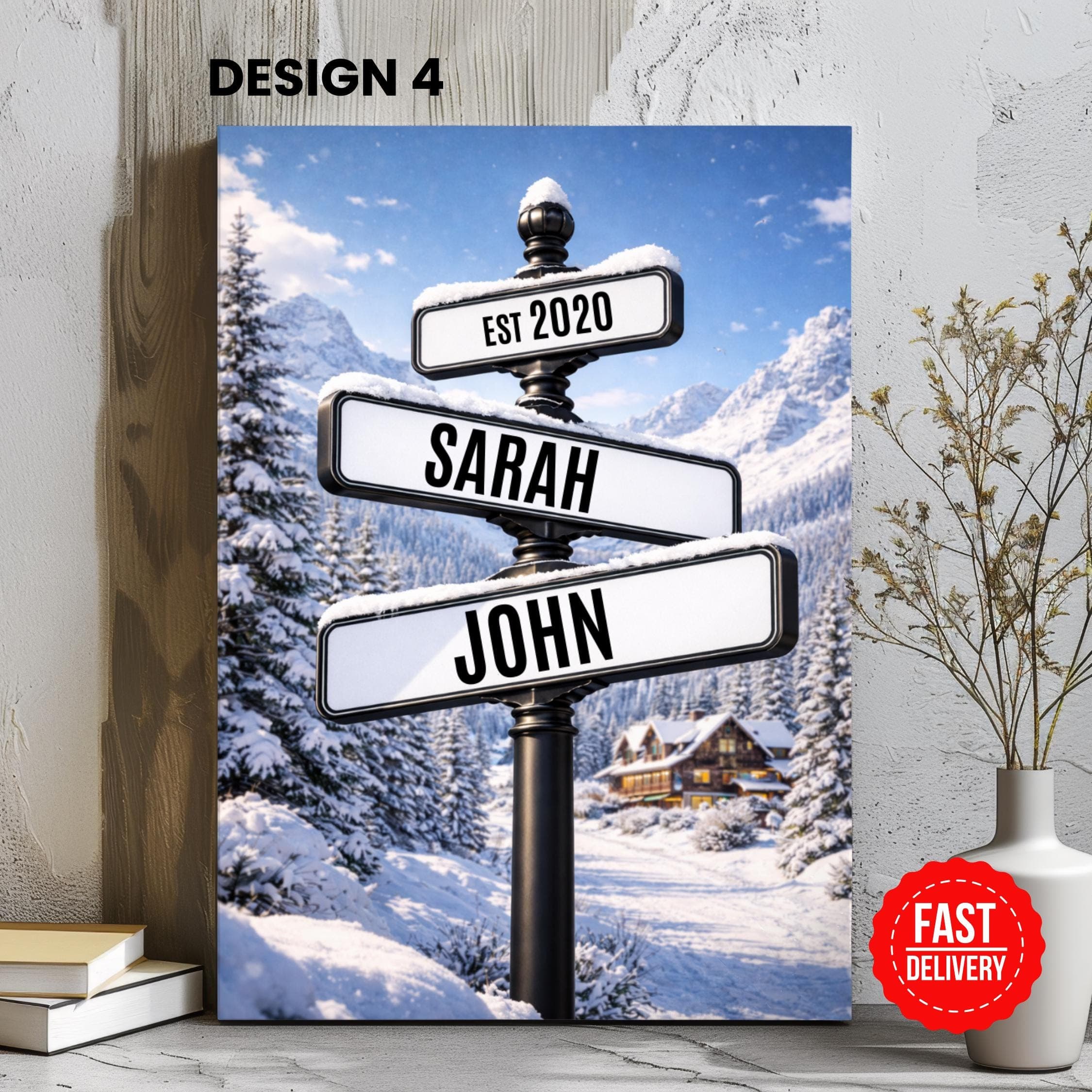 Personalized Street Sign Poster, Vintage Custom Street Sign Canvas, Engagement Wedding Gift, Couple Home Wall Art, Anniversary Gifts - image 5