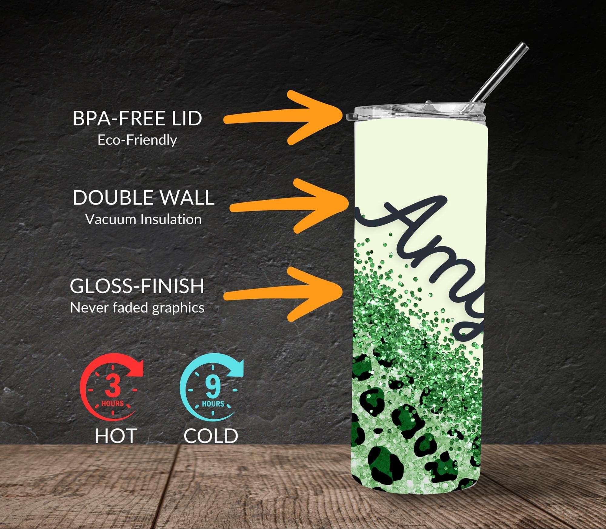 Personalized Leopard Tumbler, Cheetah Tumbler, Customized Glitter Tumbler for Her, Personalized Leopard Travel Mugs, Cheetah Tumbler - image 3