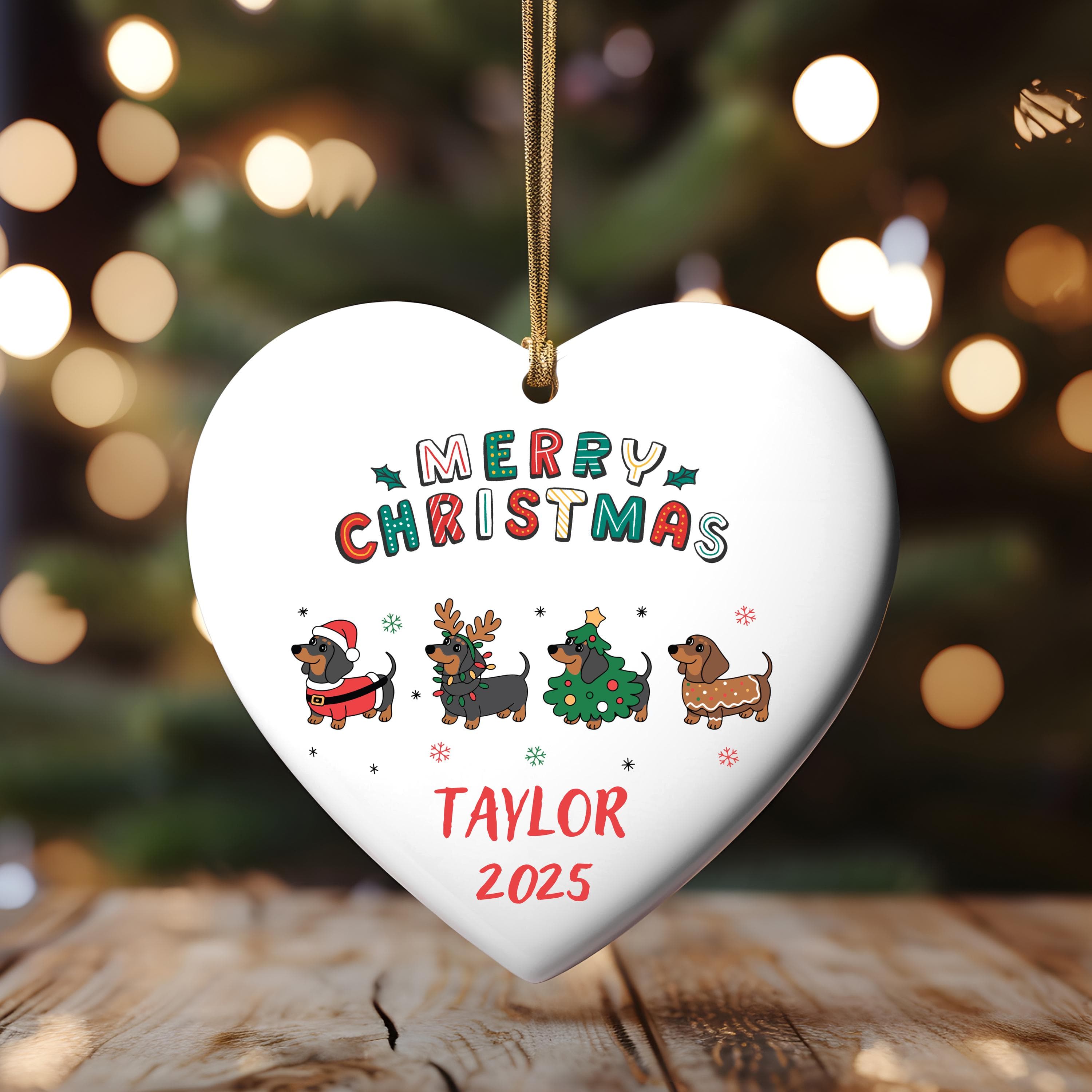 Personalized Dachshund Christmas Ornament: Dachshund Lovers Gift, Dachshund Ornament 2025 - image 3