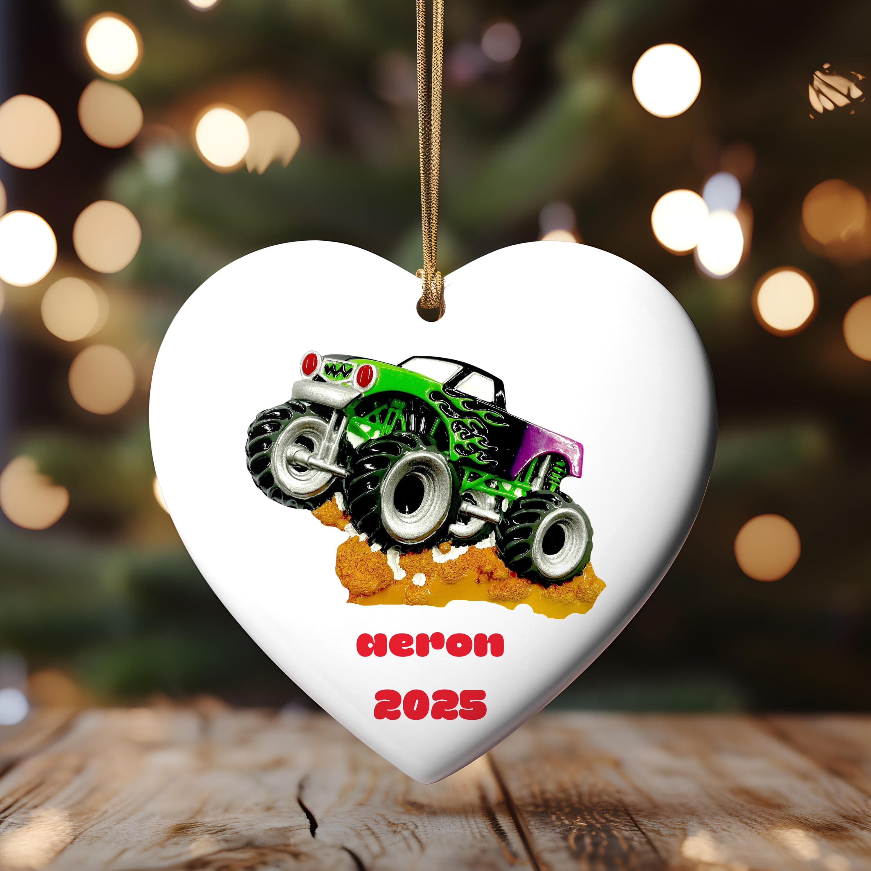 Green General Monster Truck, Monster Jam for Kids, Gift for Kids, Custom 2025 Christmas Tree Ornaments, Personalized New Monster Truck - image 3