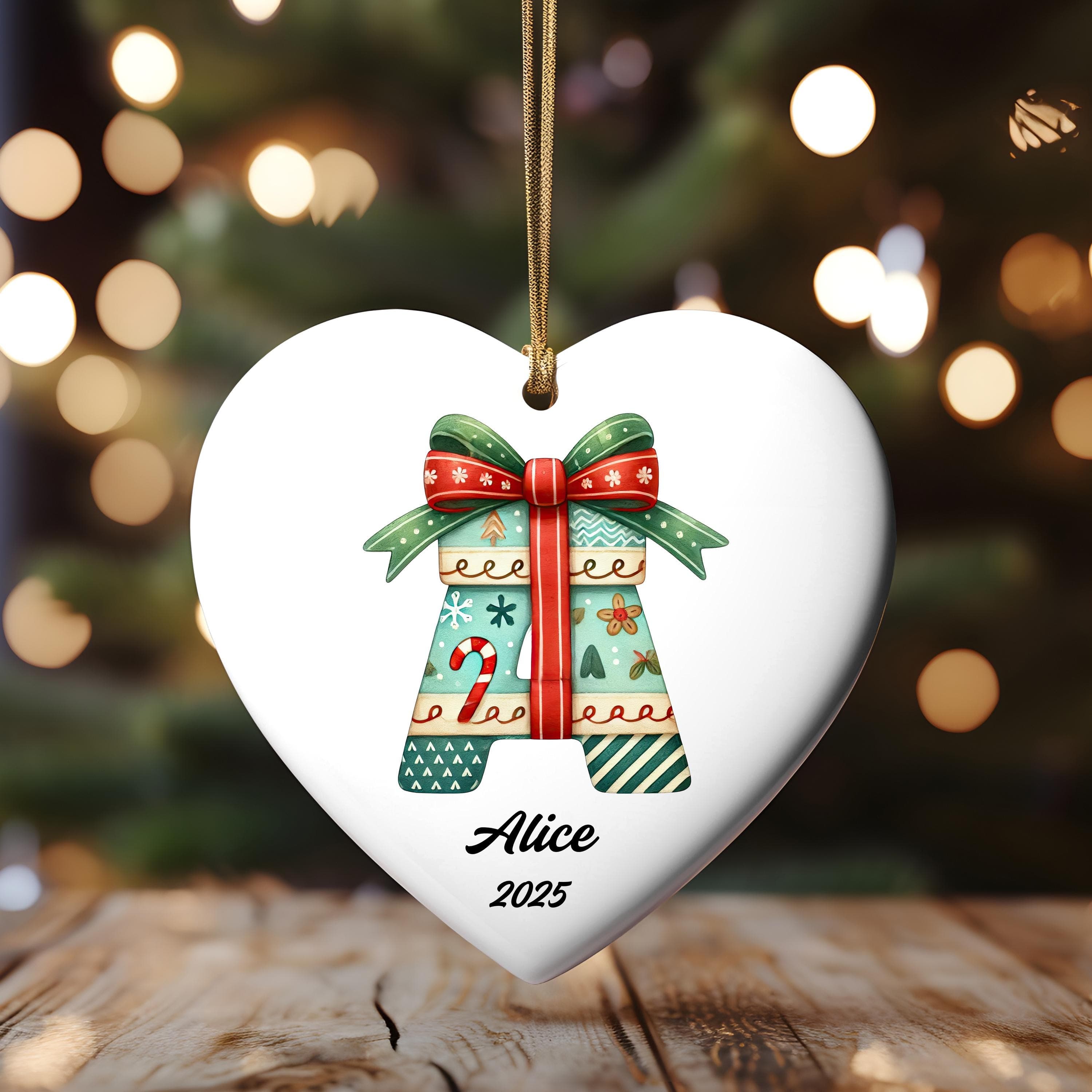 Alphabet Letter Ornament, Personalized Initial Decoration, Monogram Christmas Ornament, Holiday Gift, Custom Tree Decor - image 3