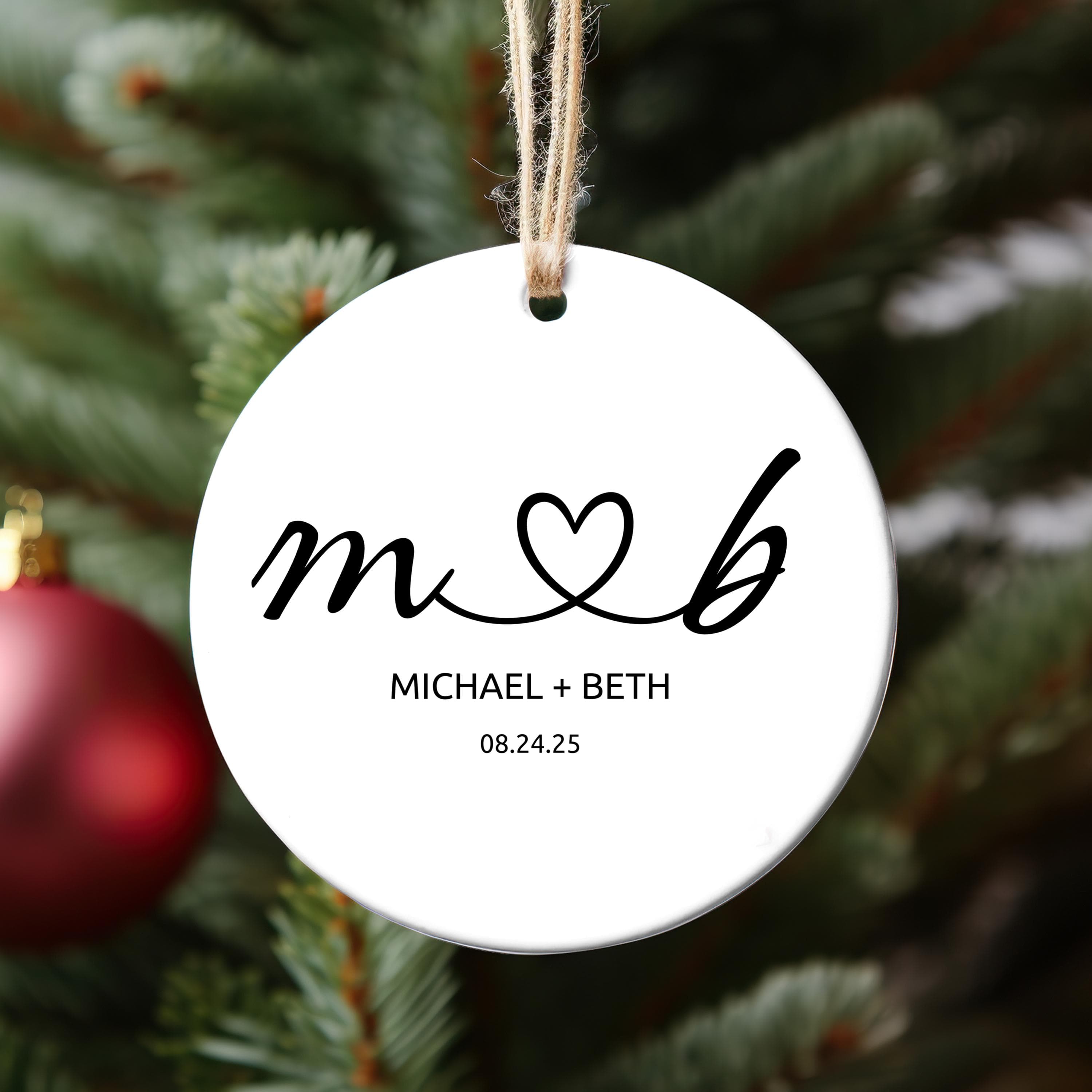 Wedding Date Keepsake - Personalized Wedding Gift - Ornament for Couples - Engagement Ornament - Married Ornament - Married Gift Ornament
