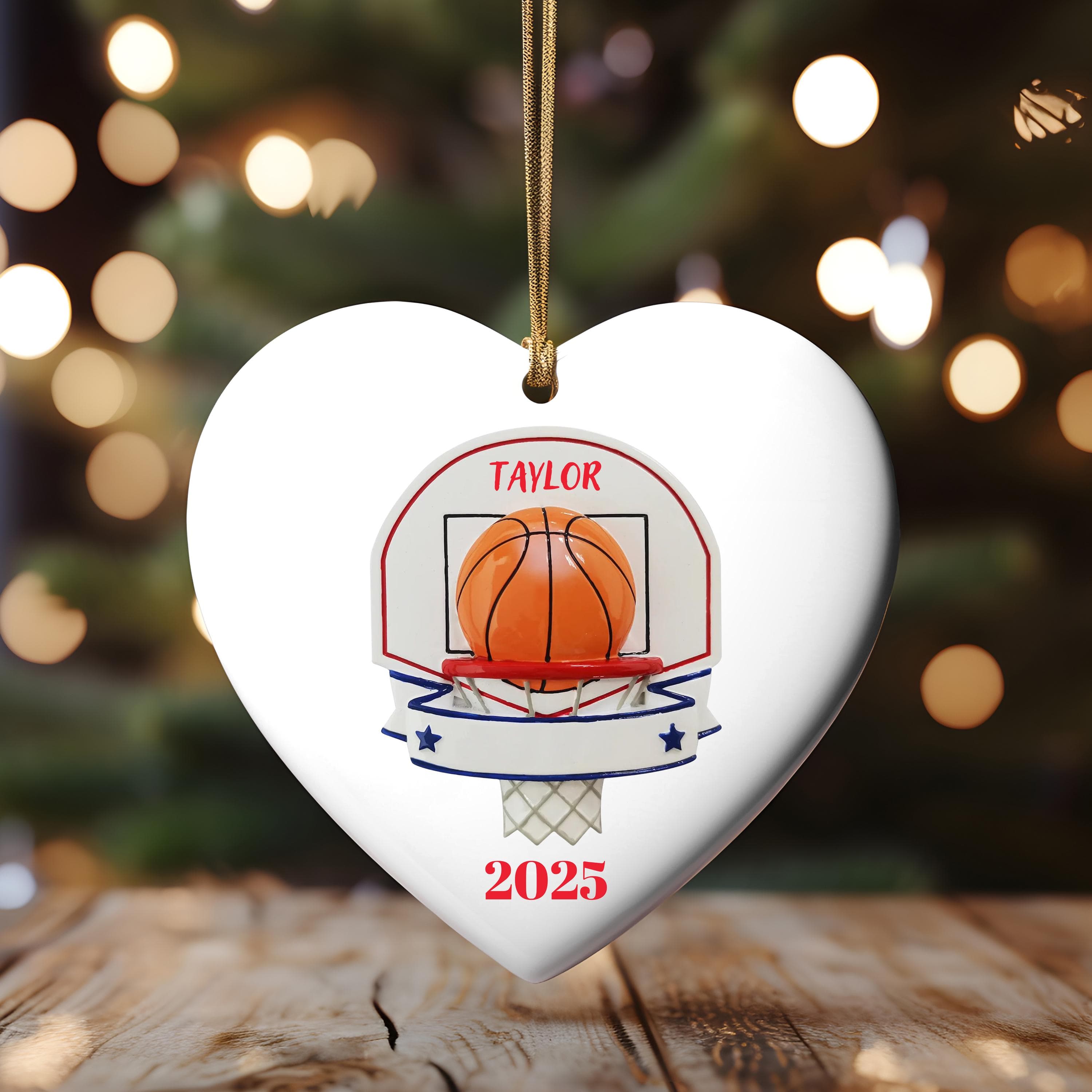 Basketball Backboard & Ball Personalized Christmas Ornament, 2025 Gift for Him Her Basketball,Custom Basketball Backboard Ornament with Name - image 3