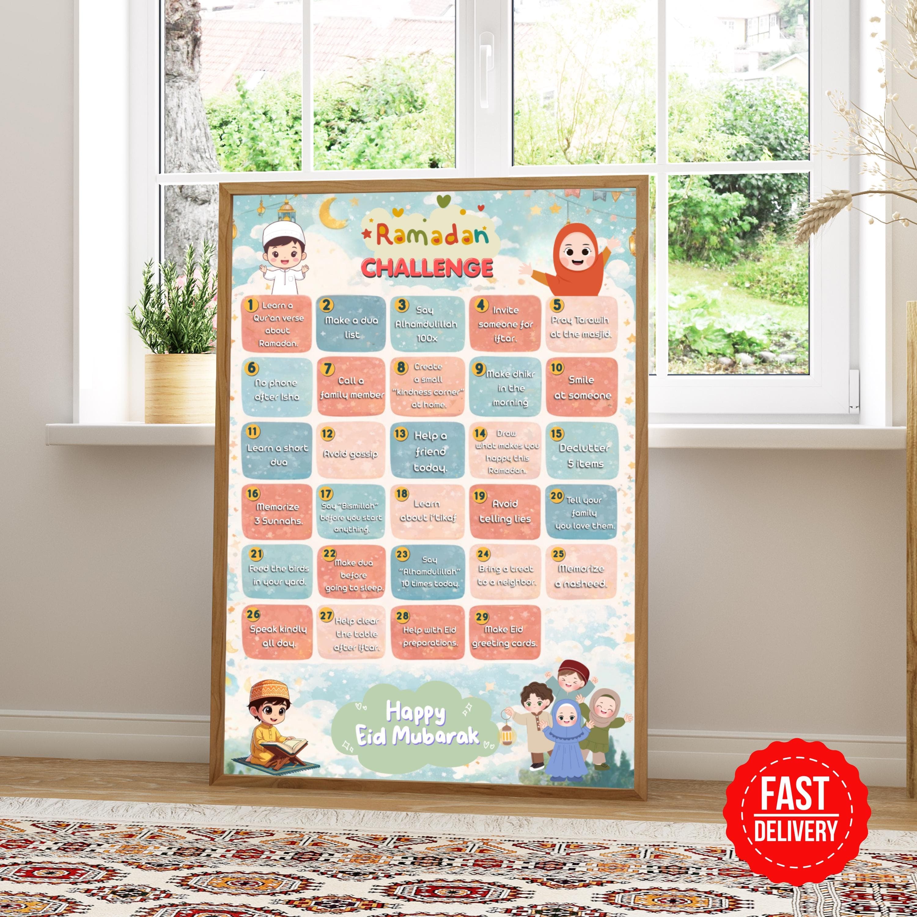 Ramadan Challenge Poster for Kids, Kids Ramadan Activity Calendar, Ramadan Deeds Poster for Children, Ramadan Gift for Kids - image 4