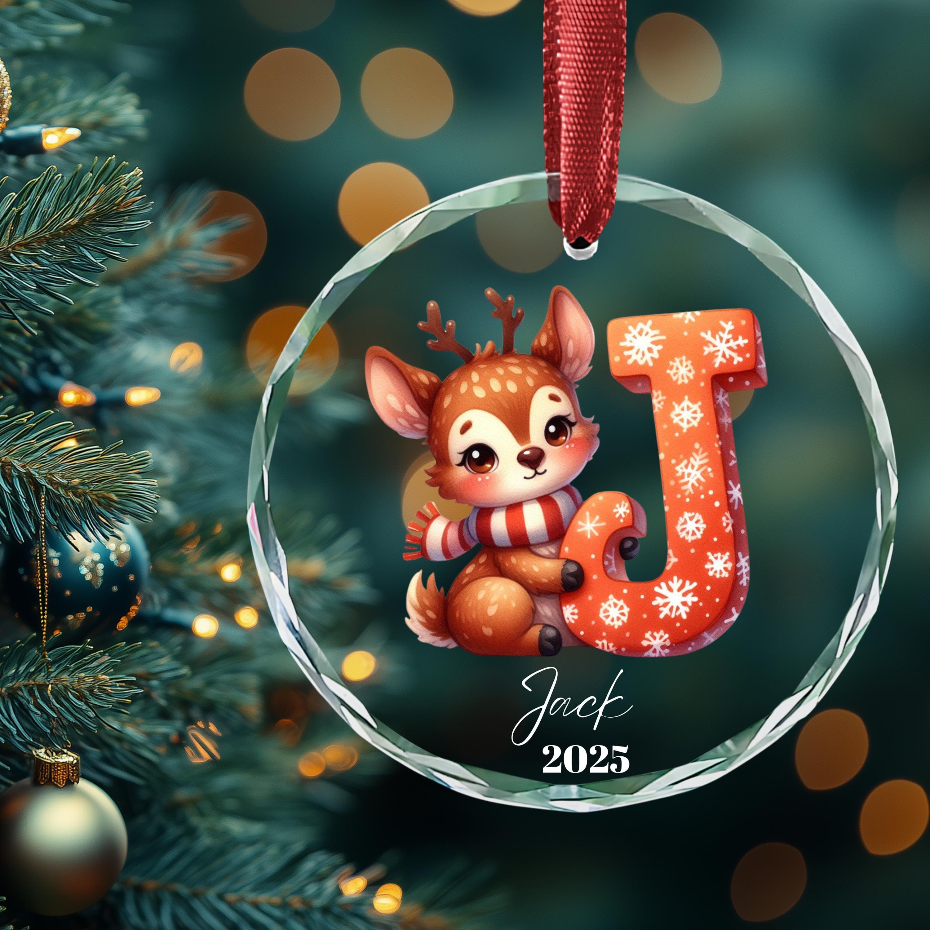 Letter Name Ornament - Christmas gift - Initial Ornament - 2025 Family Ornament - Personalized Family Keepsake - Monogram Ornament - image 5