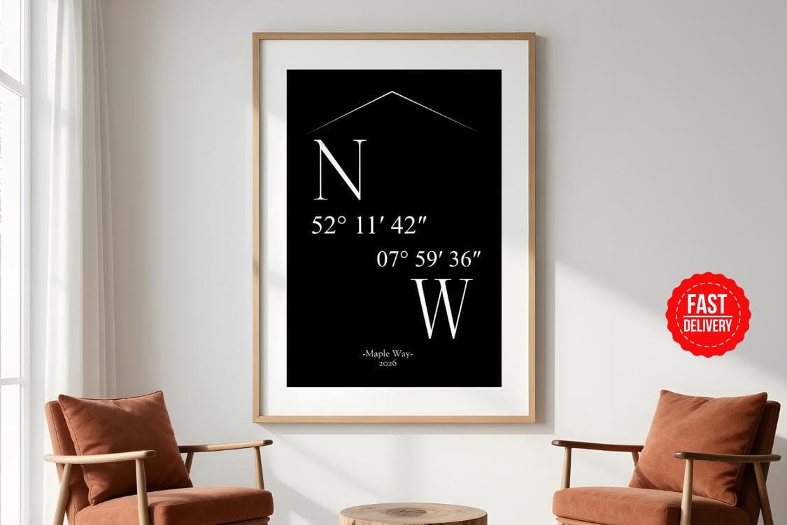 Custom Location Coordinates Poster Print, Location Print Wall Art, Personalized Coordinates Sign Poster, New Home Gifts, Where it All Began - image 3