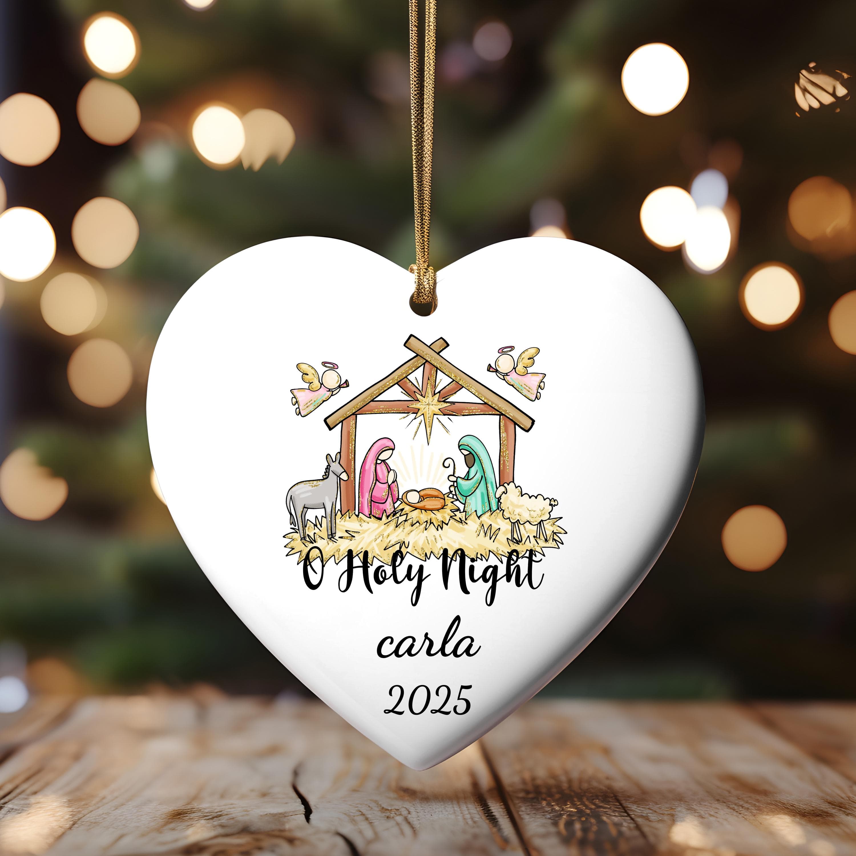 Holy Night  Christmas Ornament, Jesus Ornament, Holy Family Decoration, Nativity Religious Ornament, Nativity Scene Christmas Ornament - image 3