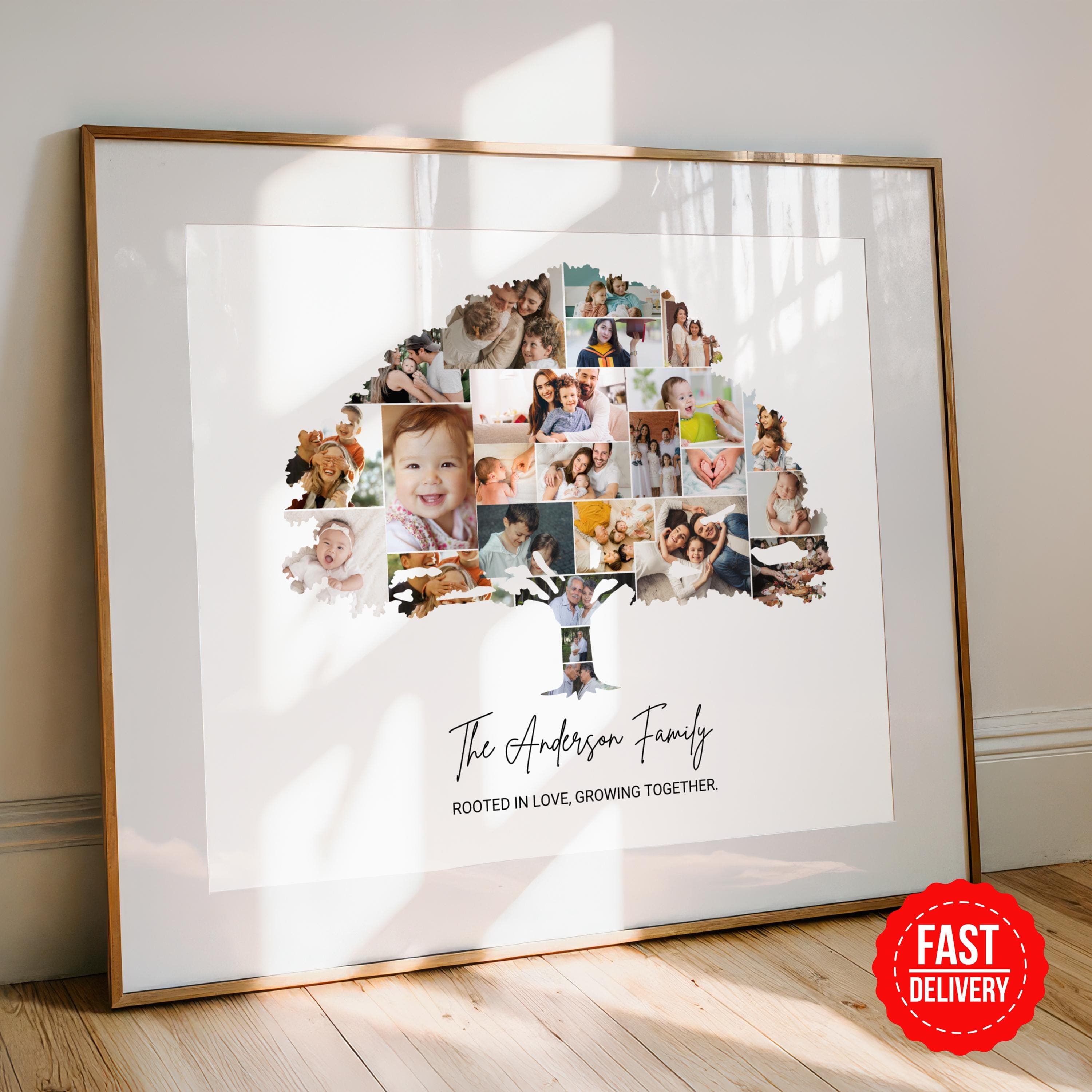 Family Tree Photo Poster, Family Tree Collage Wall Art, Custom Poster Print,  Personalized Poster Gifts, Photo to Poster Wall Art - image 4