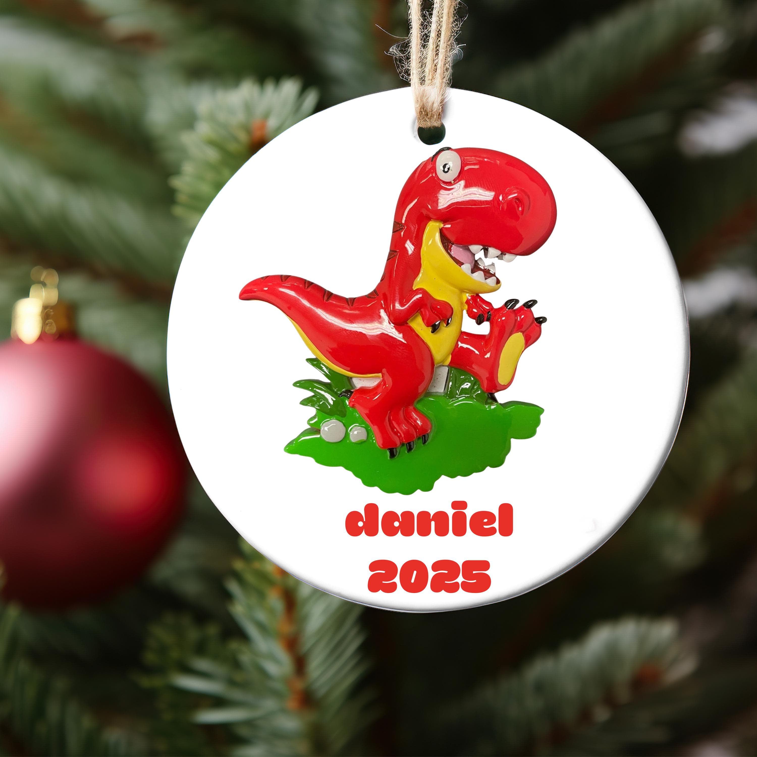 Personalized Kids Dinosaur Christmas Ornament, Hottest Toys for 2025 Christmas, Dinosaur T rex Gift for Kids, 2025 Custom Name Toys Ornament