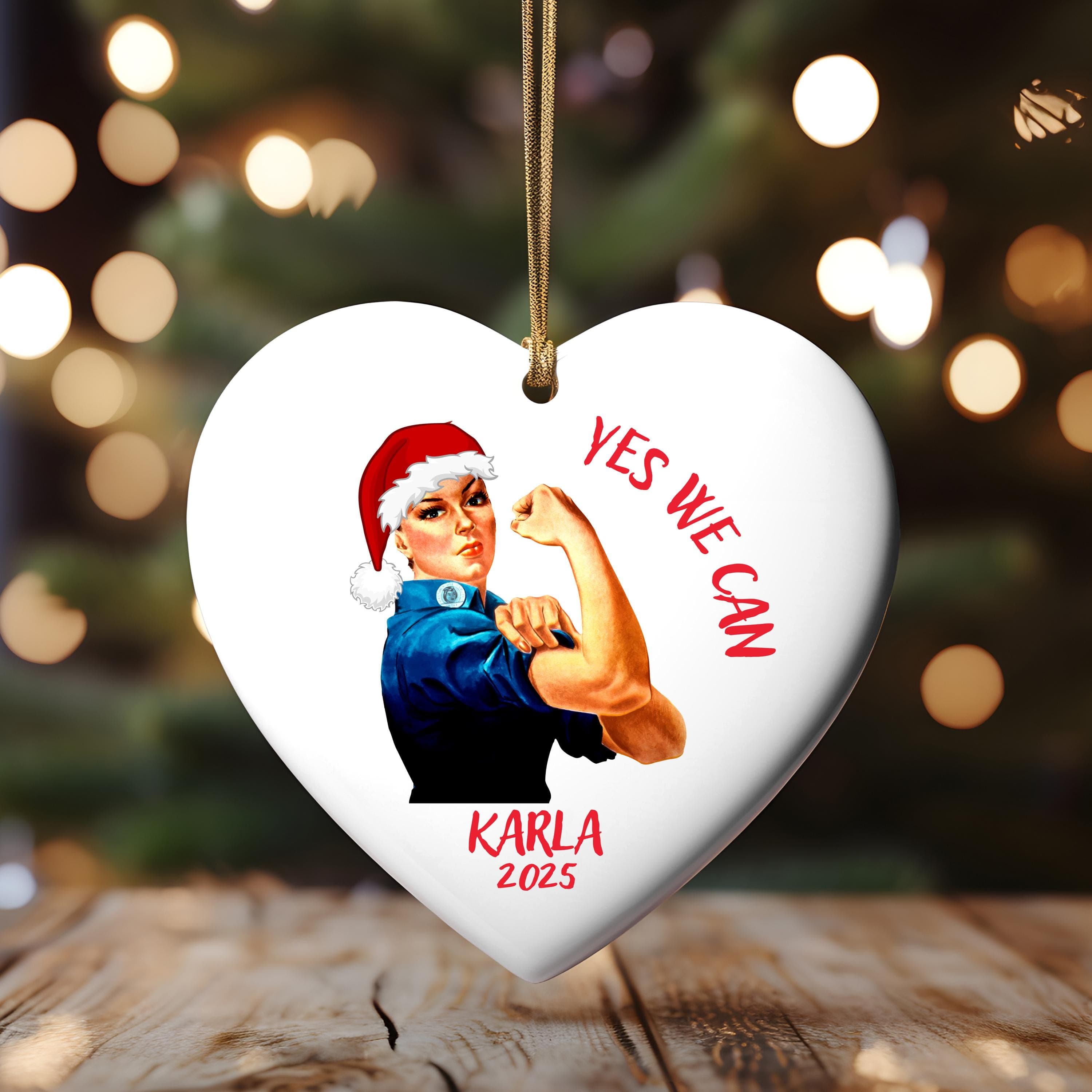 Personalized Girl Power Christmas Ornament, Yes We Can Ornament - image 3