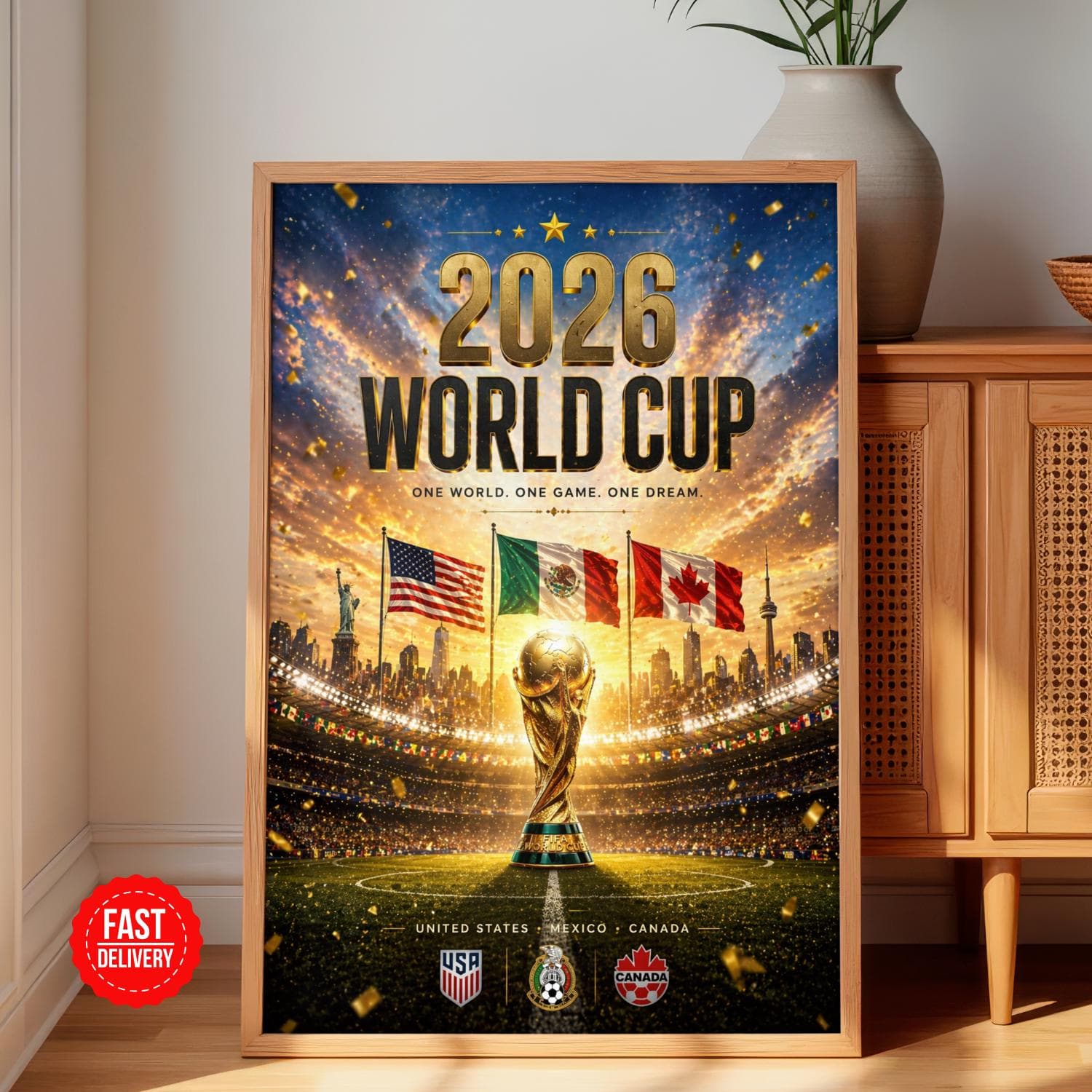 World Cup Poster Print 2026, Soccer Football World Cup Poster 2026, Soccer Gift, Vintage World Cup Soccer Poster (Unframed Print) - image 3