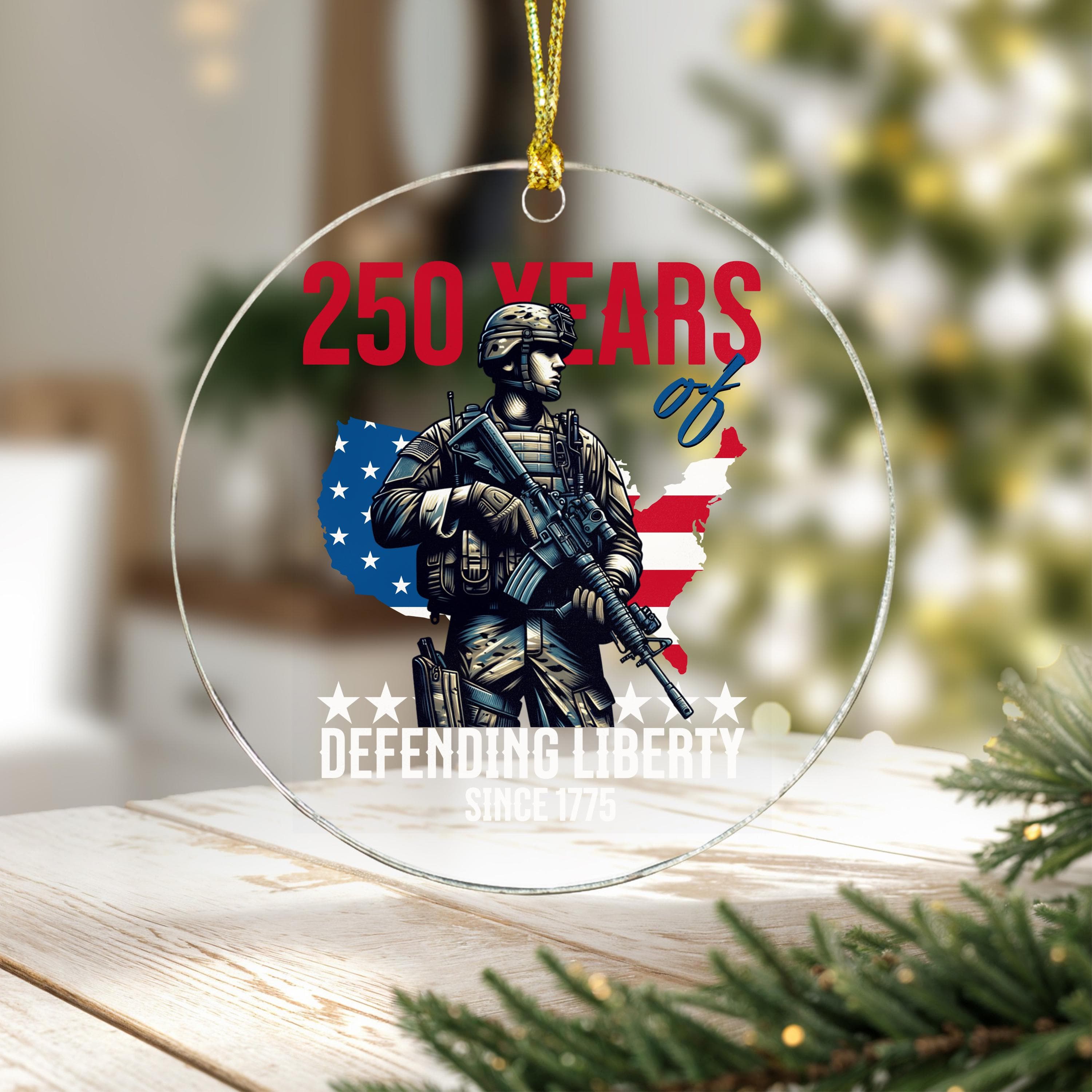 250 years anniversary United States of America Glass Ornament, Home Decor American Independence Xmas - image 3