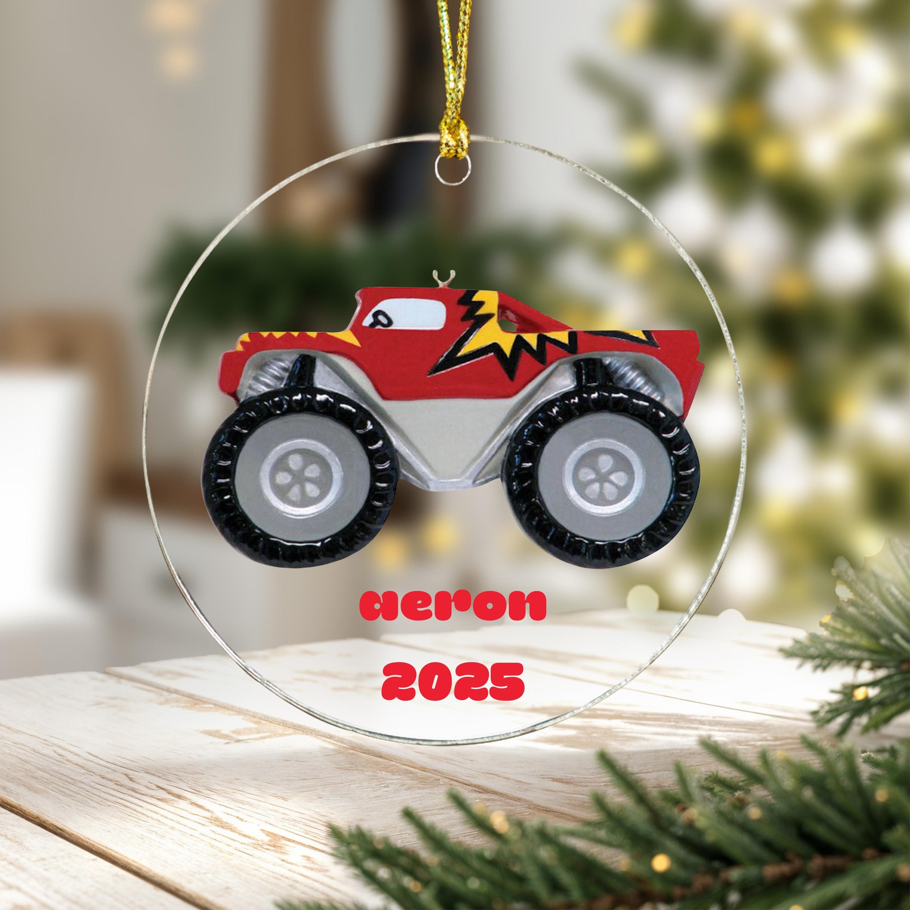 Red General Monster Truck, Monster Jam for Kids, Gift for Kids, Custom 2025 Christmas Tree Ornaments, Personalized New Monster Truck - image 4