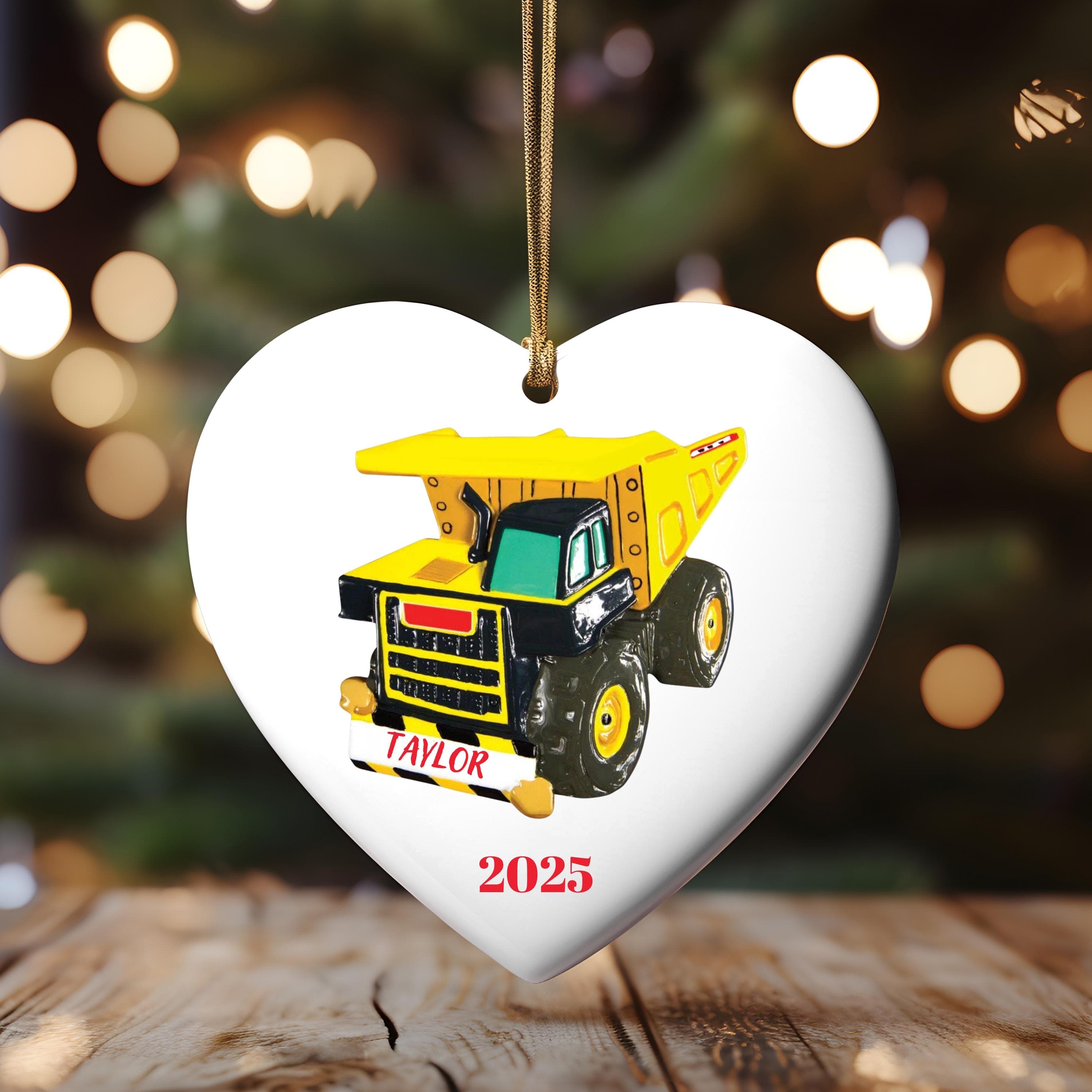 Yellow Dump General Truck Ornament, Tonka Classics Mighty Dump Truck for Child Gift, Crazy Custom 2025 Christmas Tree Ornaments for Him Her - image 3