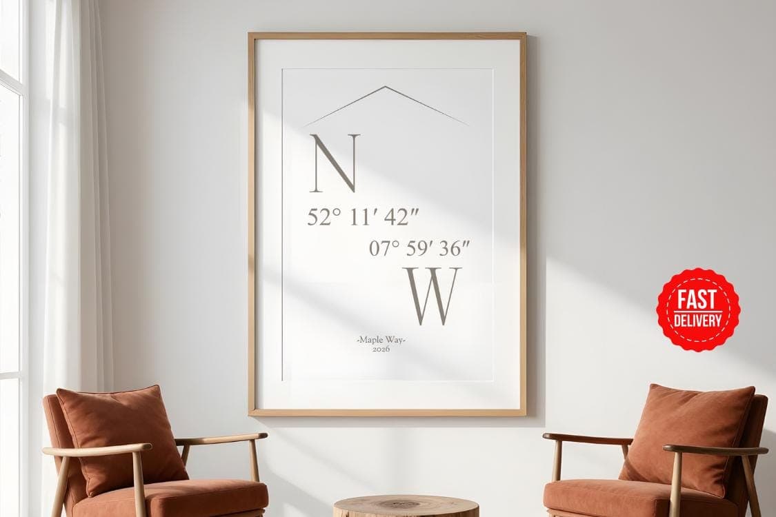 Custom Location Coordinates Poster Print, Location Print Wall Art, Personalized Coordinates Sign Poster, New Home Gifts, Where it All Began - image 4