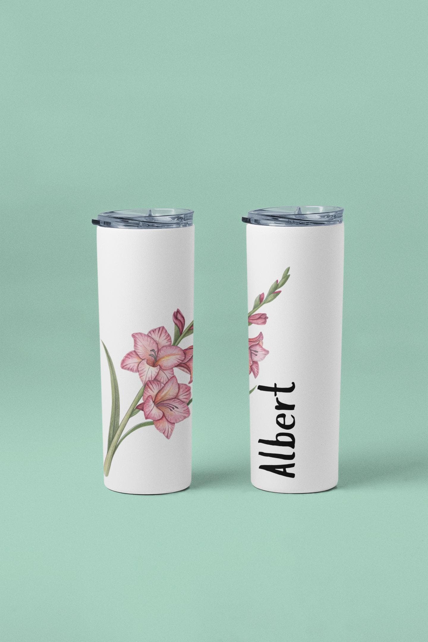 Birth Flower Personalized Insulated Skinny Tumbler with straw, Flower Custom Tumbler, Bridesmaid Proposal, Gift for Her, Birthday Flower - image 4