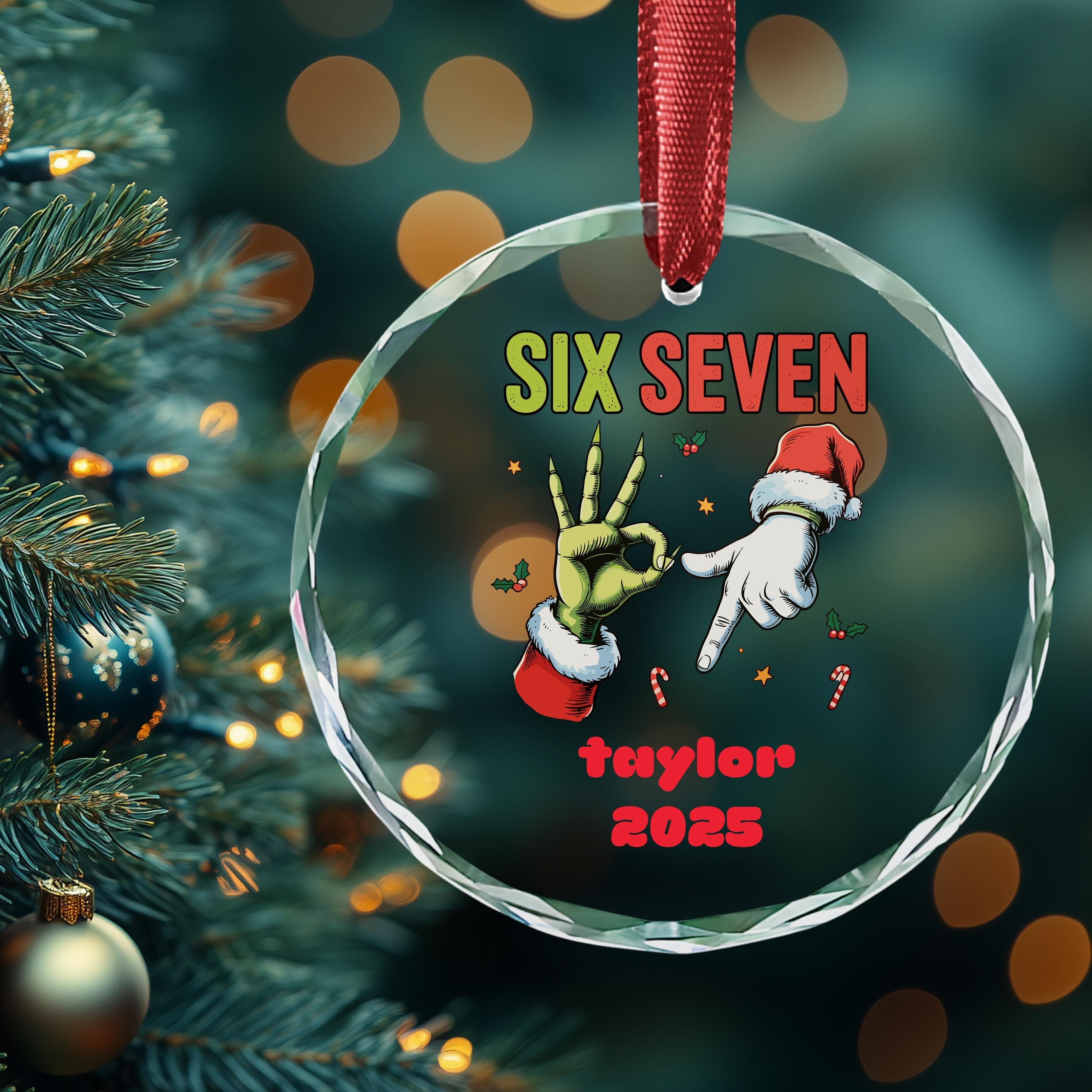Personalized Six Seven Christmas Ornament, Custom 6 7 Funny Keepsake for kids, Family, Trending Six Seven, Six Seven Gift, 6 7 Ornament - image 5