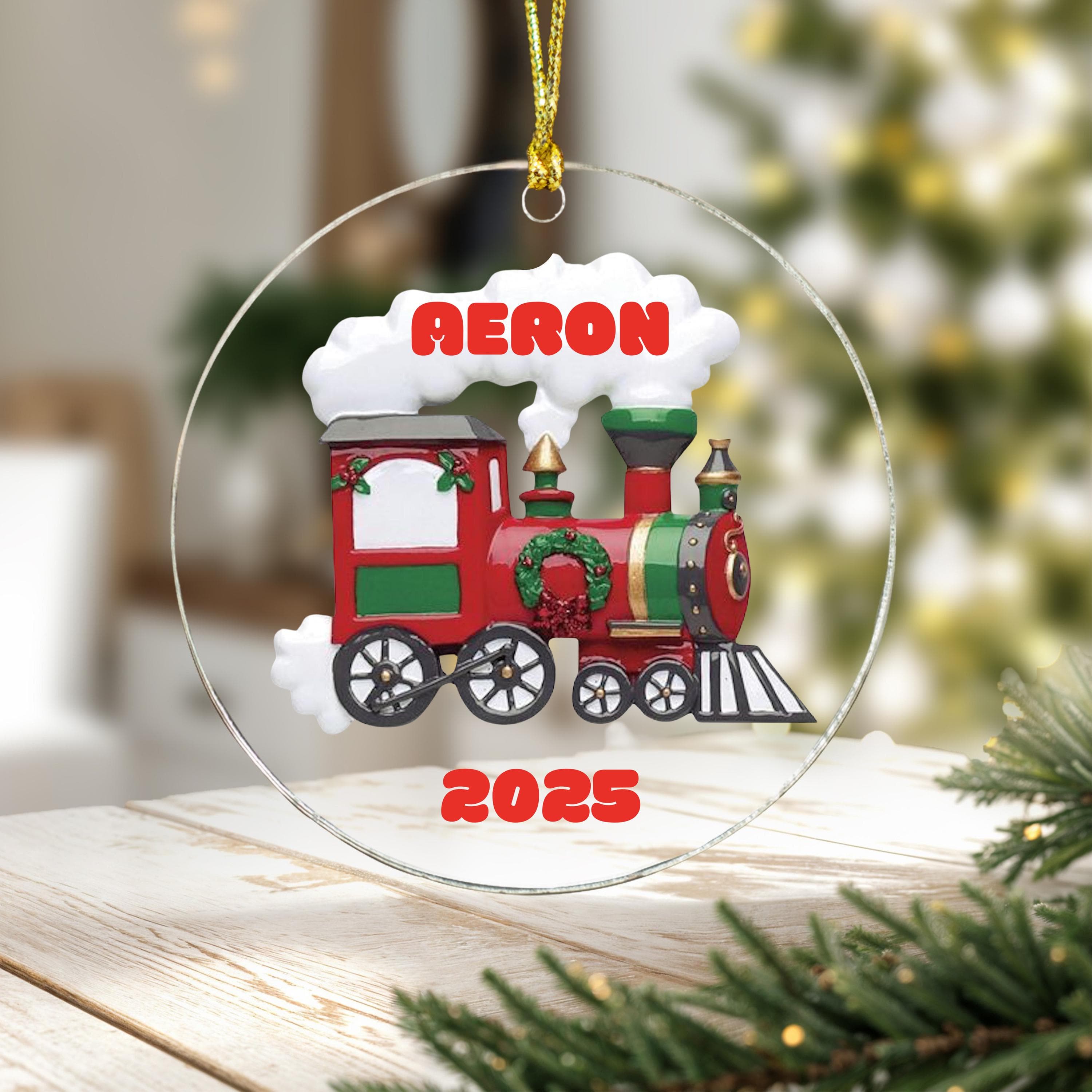 Choo Choo Train Personalized Kids Christmas  2025 Ornament, Train Ornament Gift, Custom Train Ornament with Name, Free Personalized - image 4