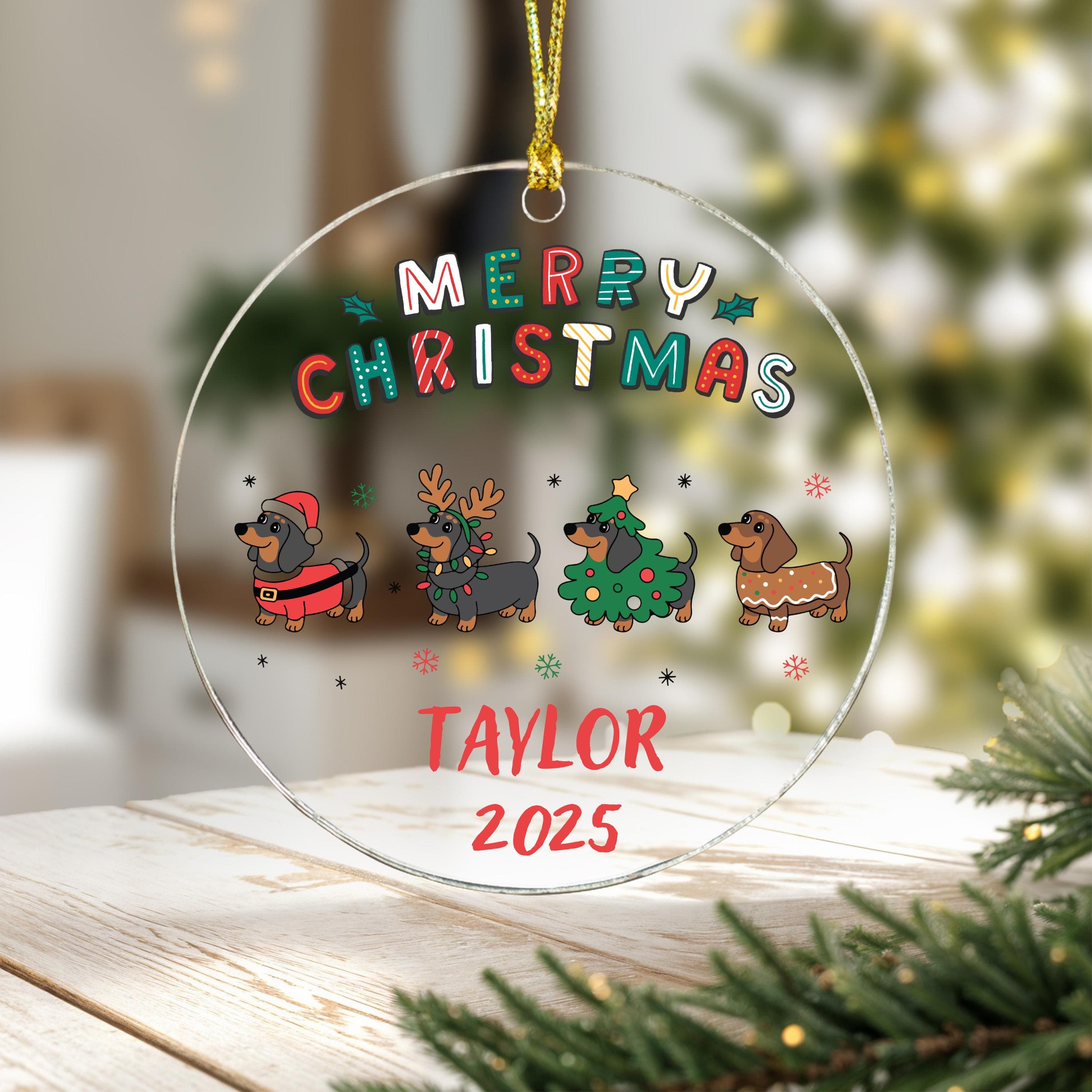 Personalized Dachshund Christmas Ornament: Dachshund Lovers Gift, Dachshund Ornament 2025 - image 4