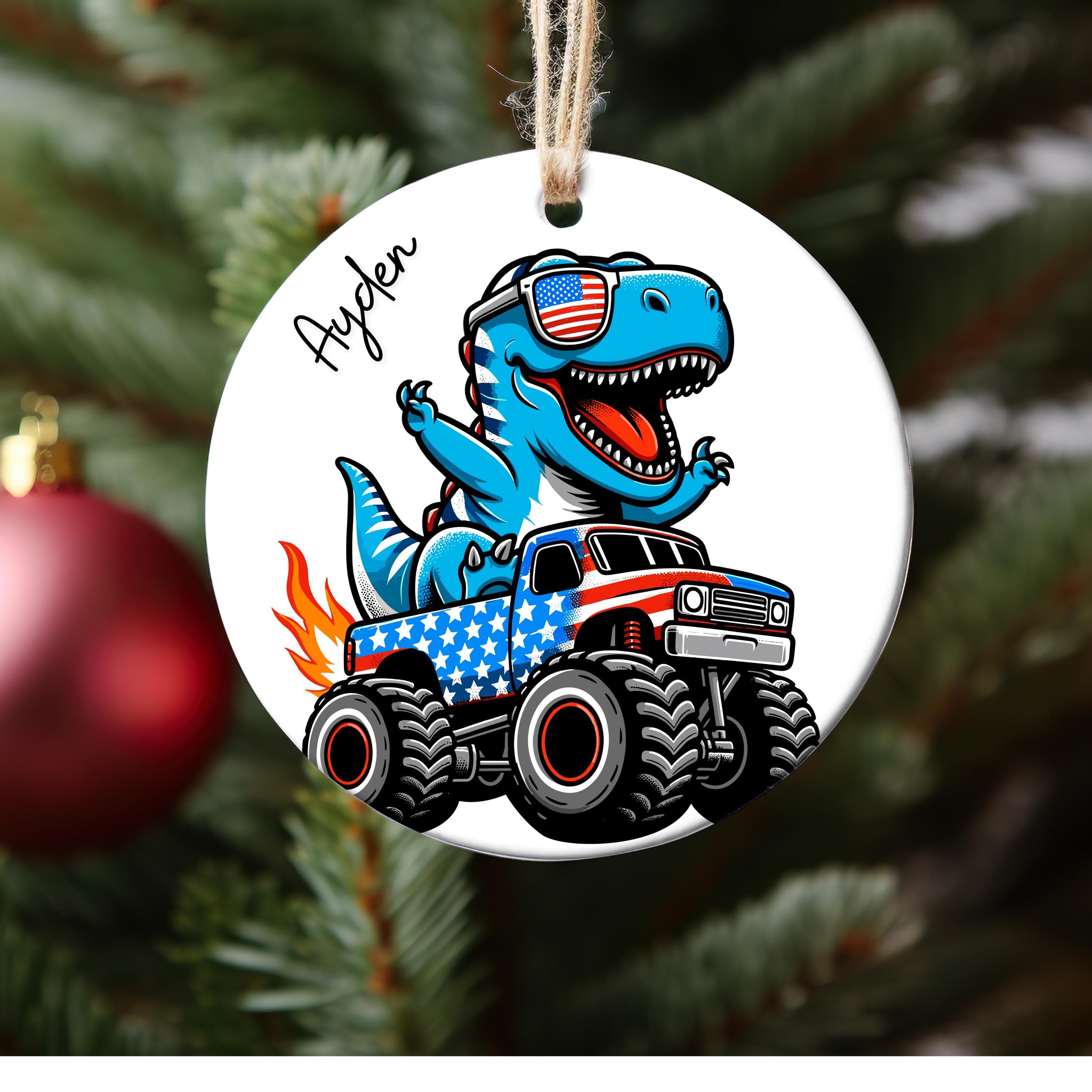 Custom Blue RED Color Monster Truck for Kids - Monster Jam for Child Gift - Family Ornaments Christmas Personalized New Monster 2025