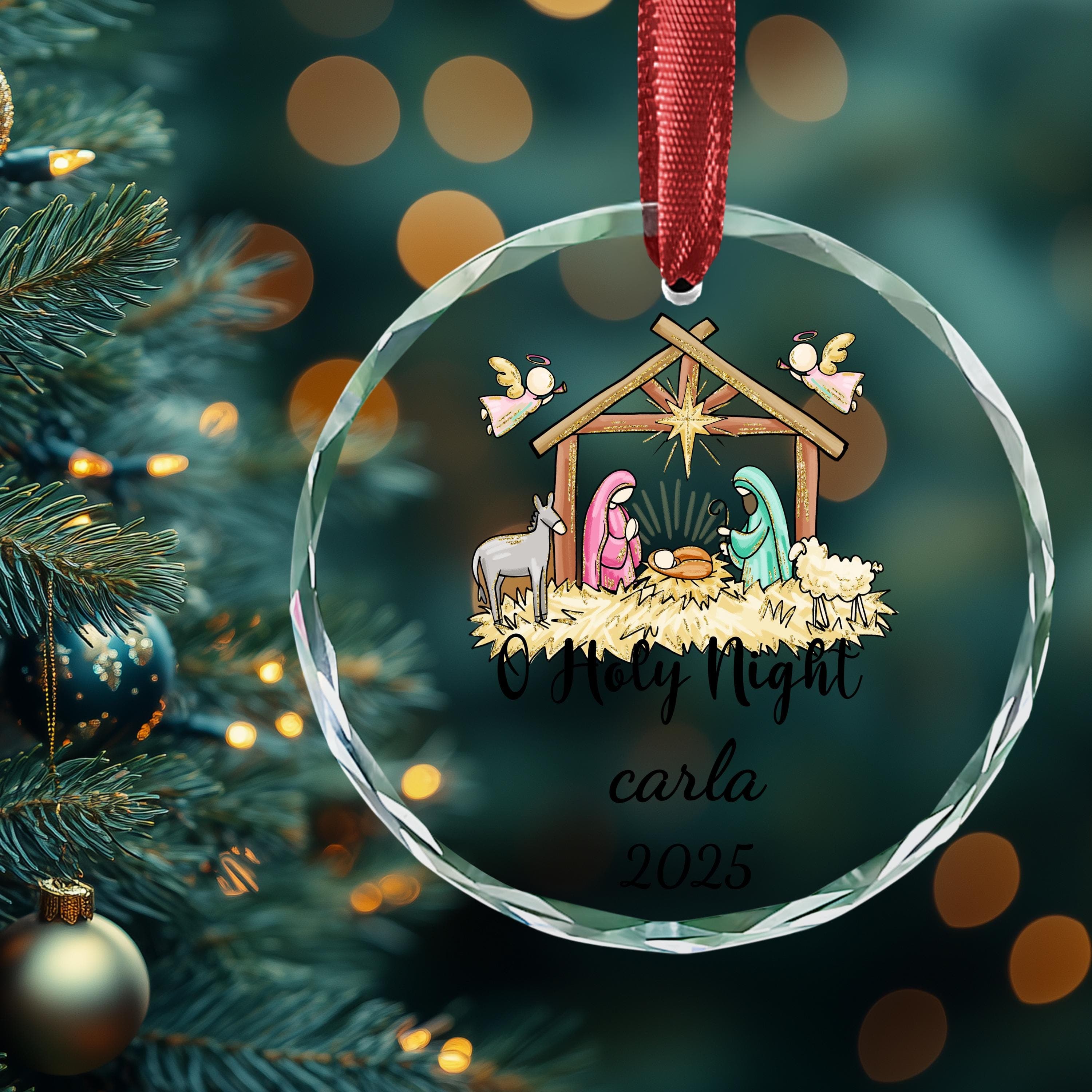 Holy Night  Christmas Ornament, Jesus Ornament, Holy Family Decoration, Nativity Religious Ornament, Nativity Scene Christmas Ornament - image 5