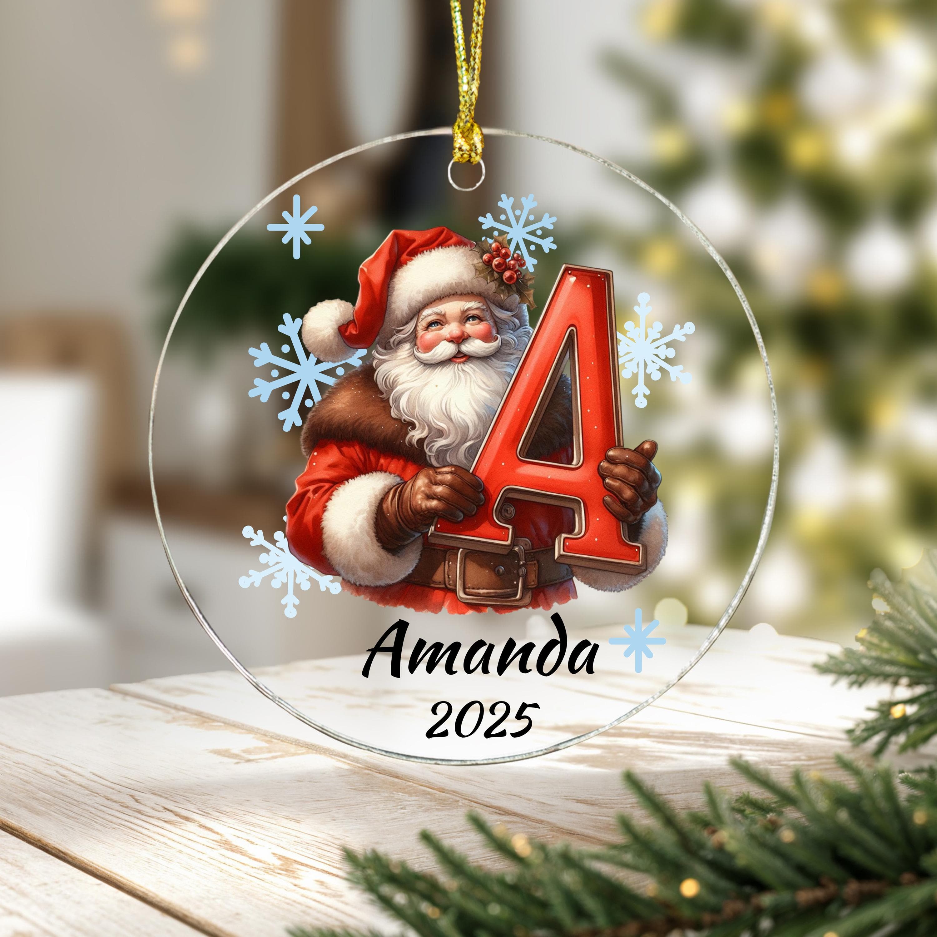 Personalized Initial Christmas Ornament: Custom Letter Keepsake with name, Kids Name Initial Letter Xmas gifts - image 4