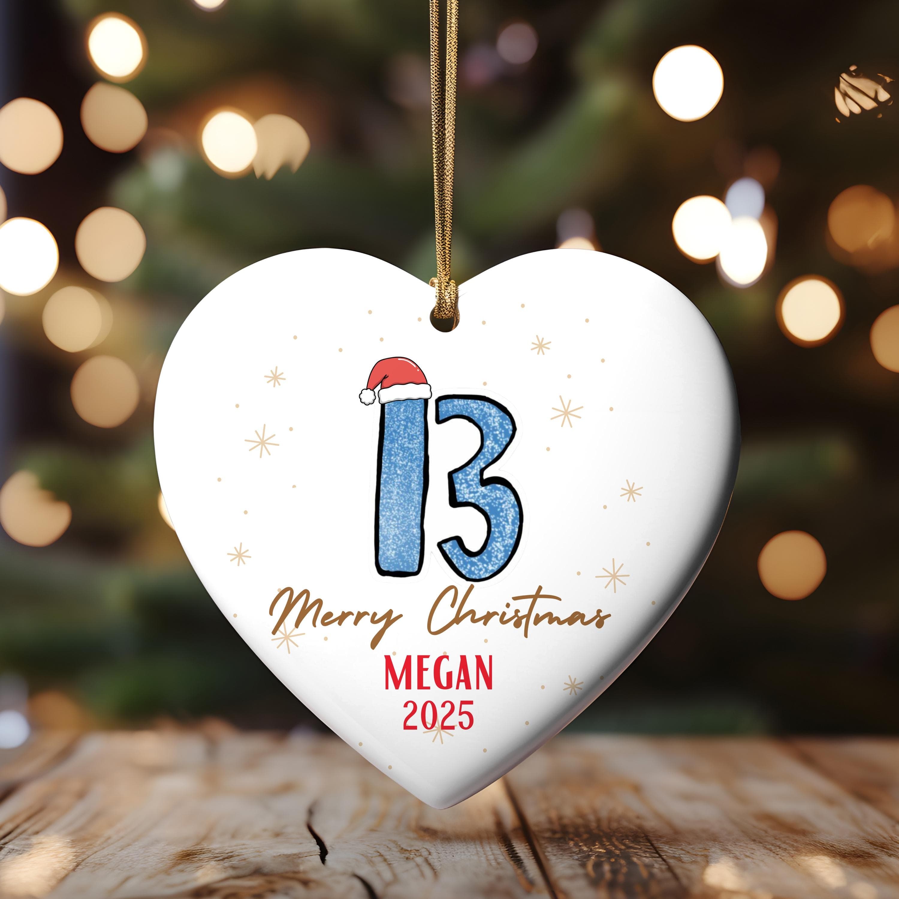 Personalized 13 Christmas Ornament, Custom 13 Keepsake, 13 Lucky Number  Ornament - image 3