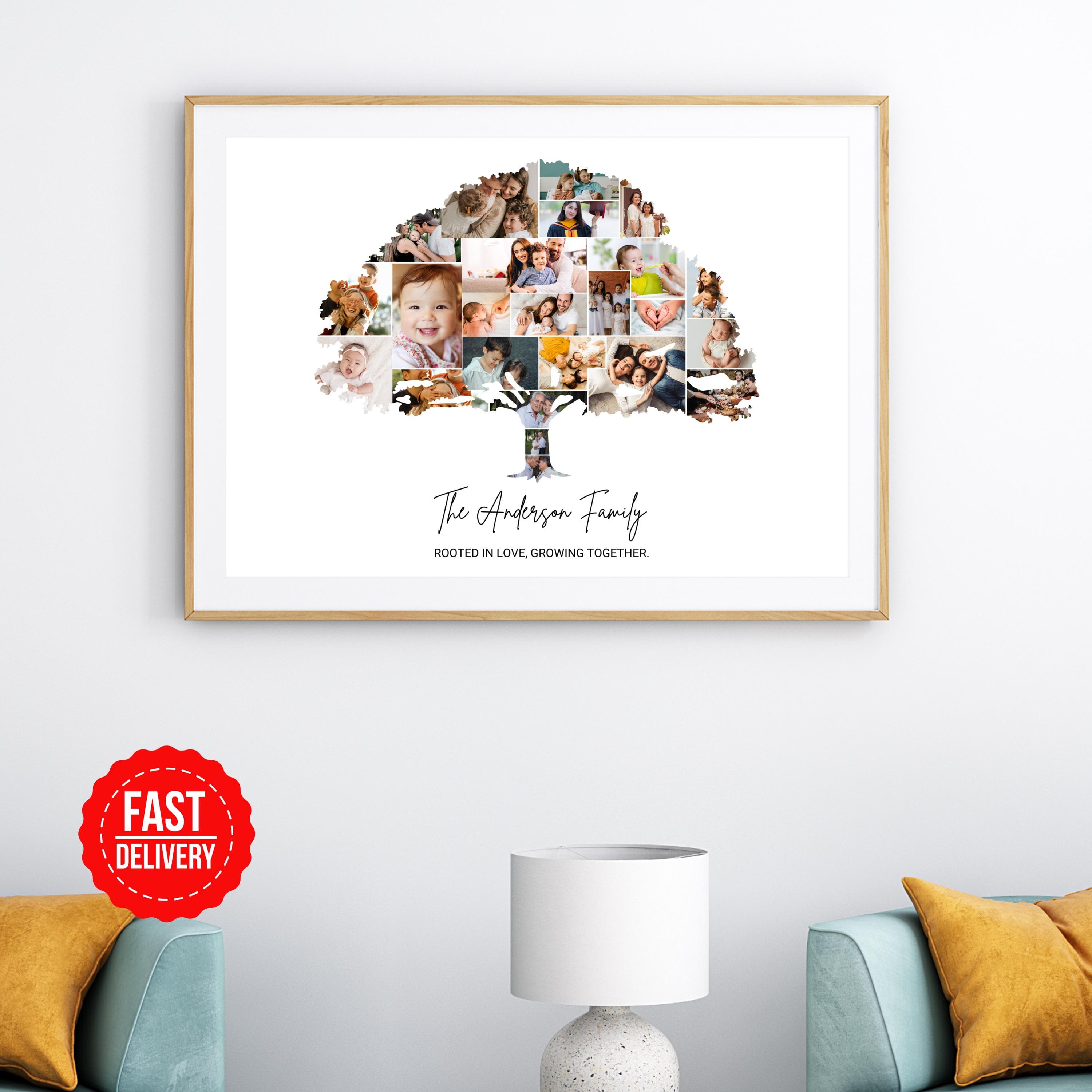 Family Tree Photo Poster, Family Tree Collage Wall Art, Custom Poster Print,  Personalized Poster Gifts, Photo to Poster Wall Art - image 5