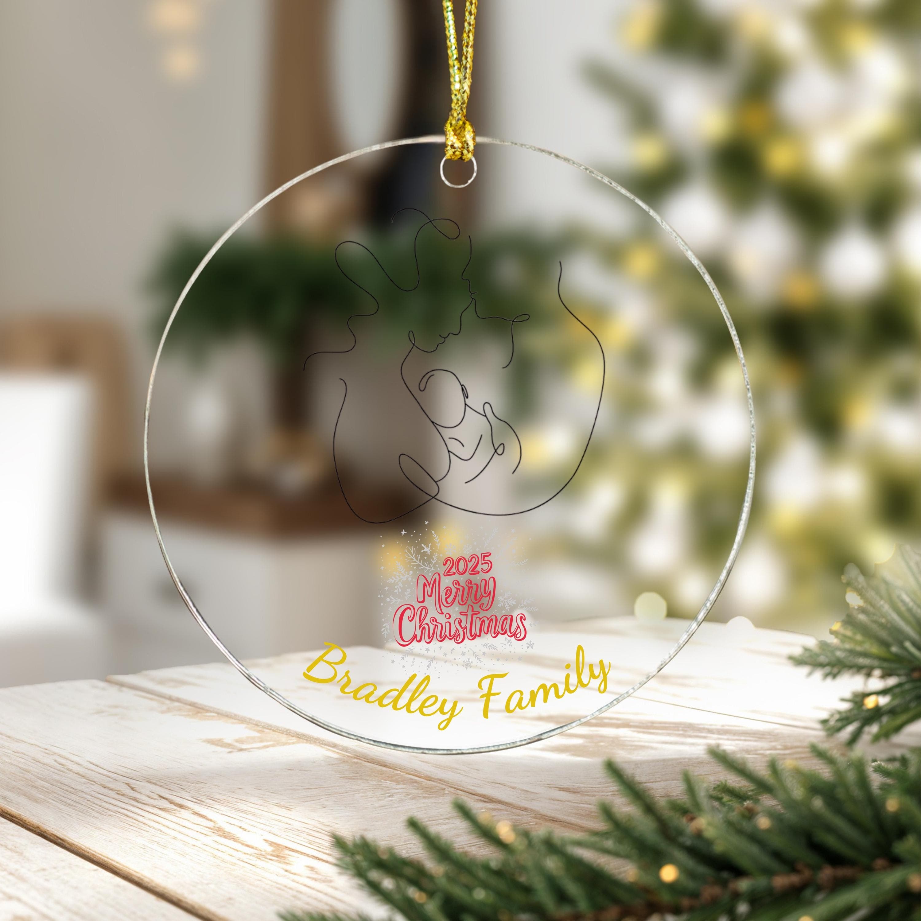 Custom Family Ornament, Custom Couples Ornament 2025, Christmas Keepsake, Family with Kids - image 4