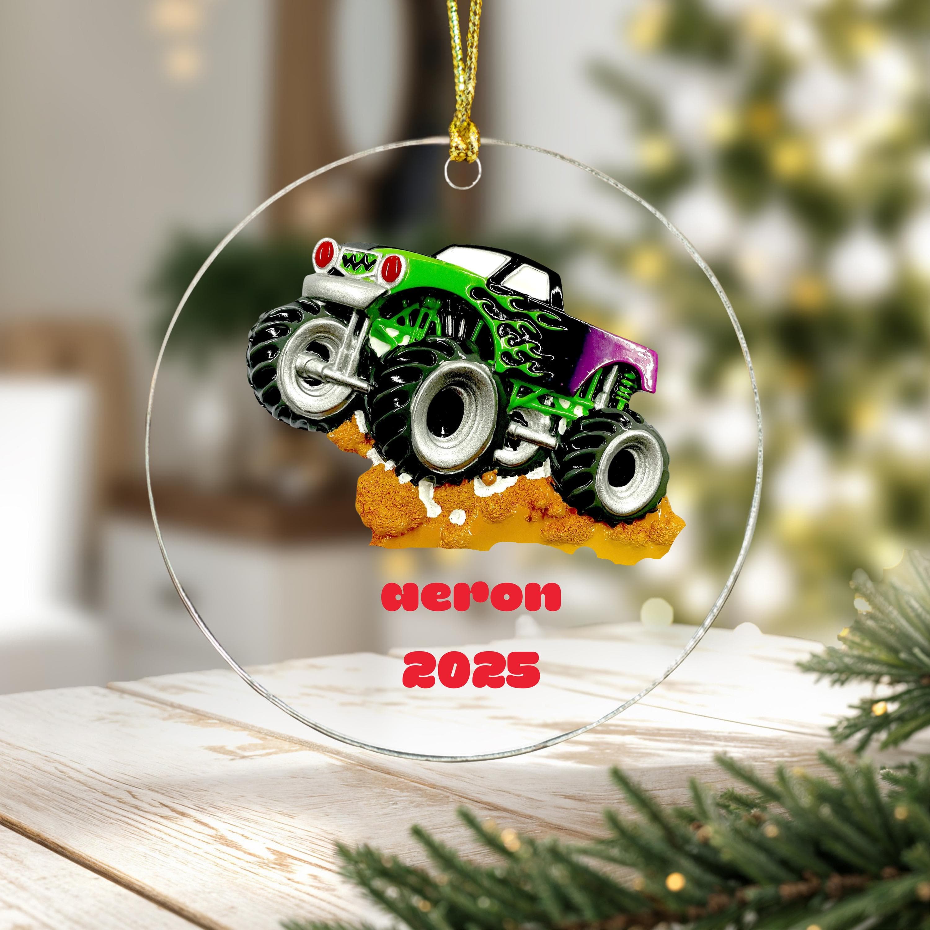 Green General Monster Truck, Monster Jam for Kids, Gift for Kids, Custom 2025 Christmas Tree Ornaments, Personalized New Monster Truck - image 4