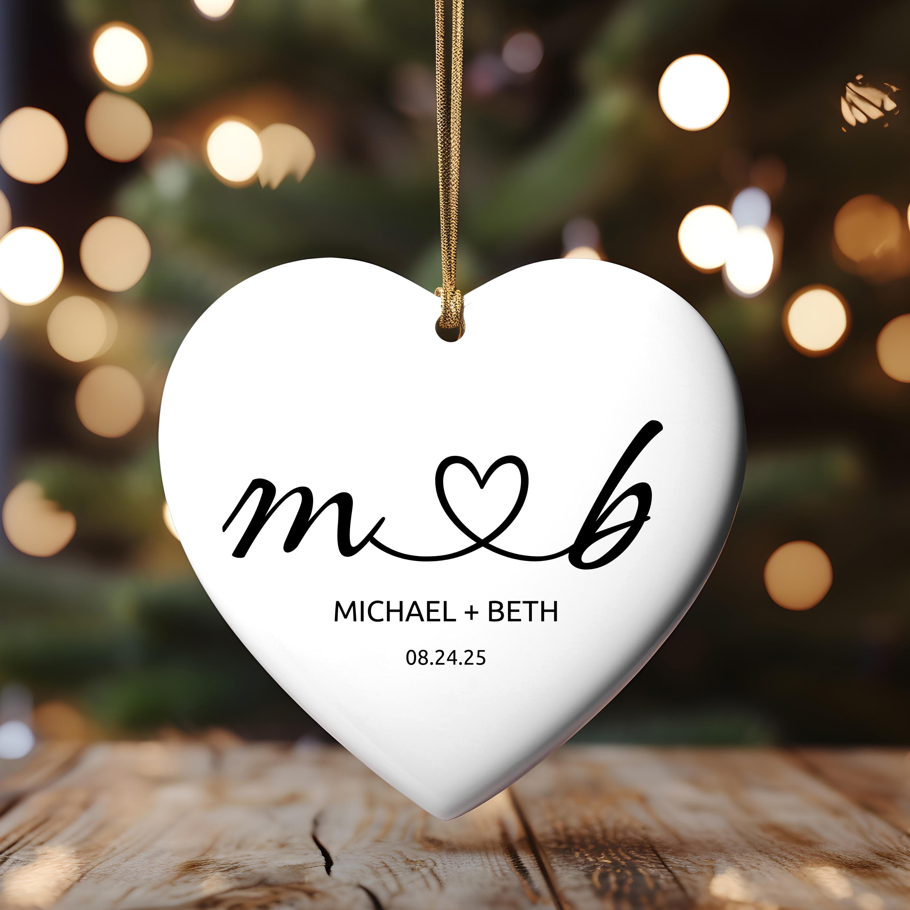 Wedding Date Keepsake - Personalized Wedding Gift - Ornament for Couples - Engagement Ornament - Married Ornament - Married Gift Ornament - image 3