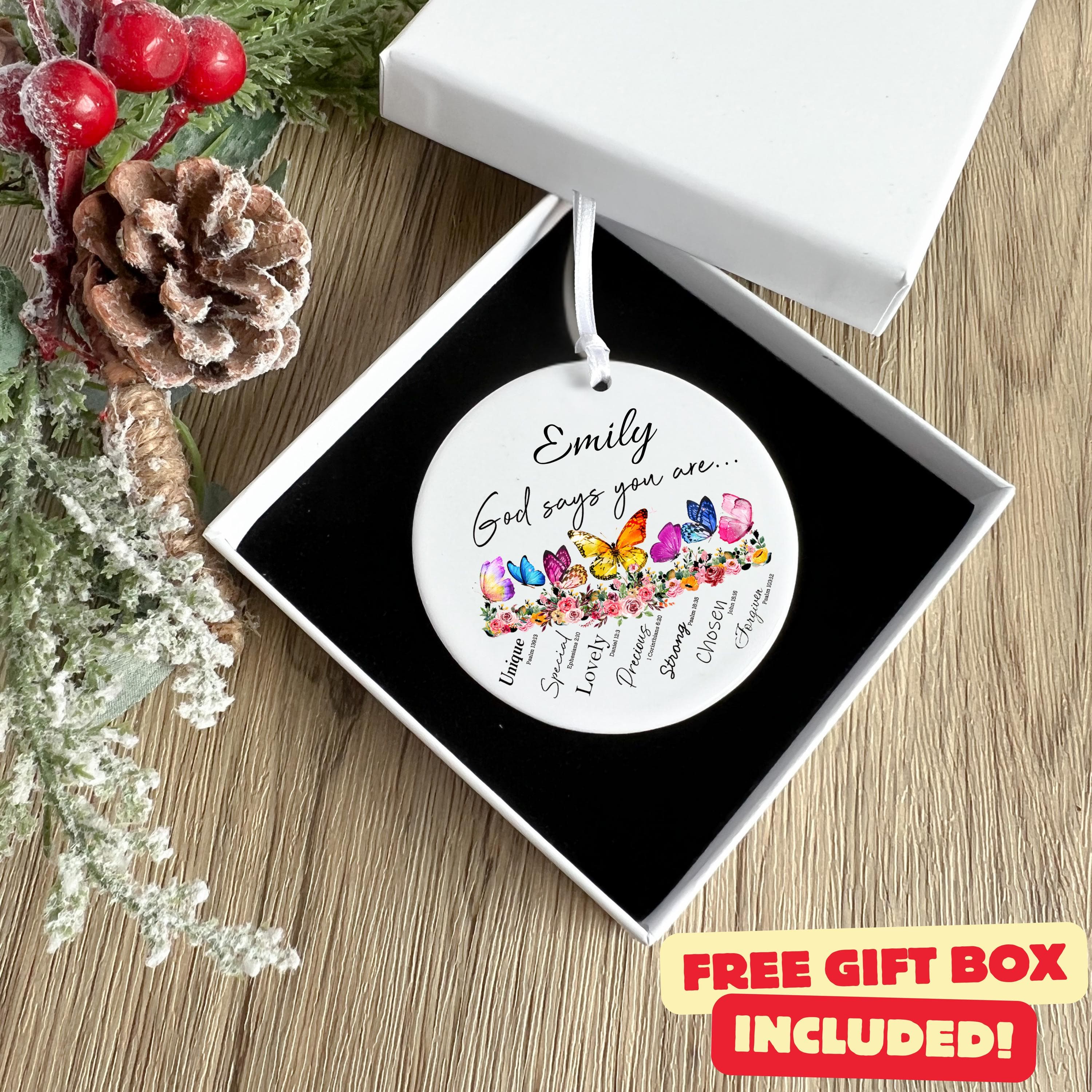 God Says You Are Ornament, Bible Verse Ornament, Christian Christmas Decor, Gift for Girls, Personalized Ornament Christian - image 4