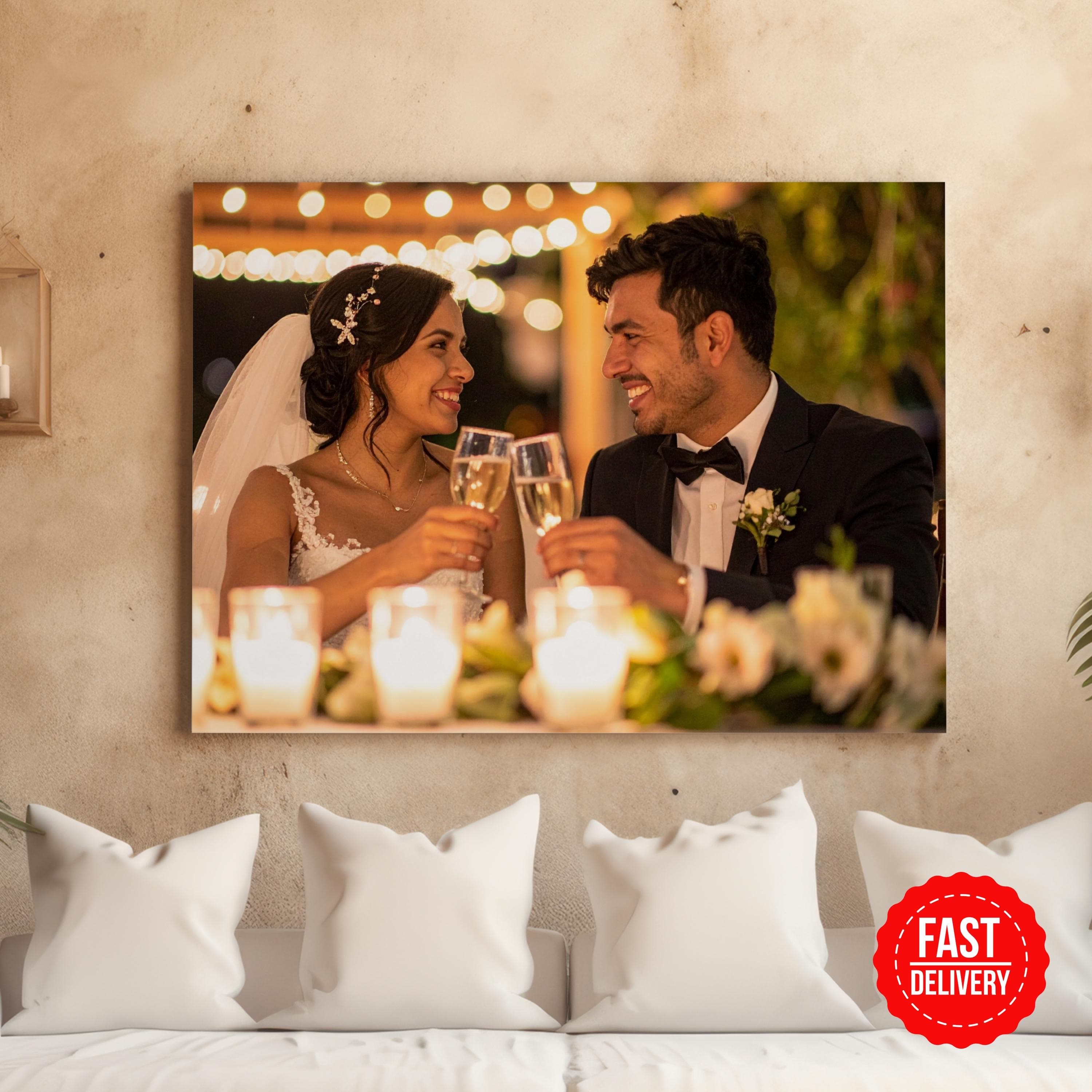 Custom Canvas Wedding Photo Print | Canvas Photo Gifts For Him & Her | Photo to Canvas Wall Art | Wedding Gift for Couple | Anniversary Gift