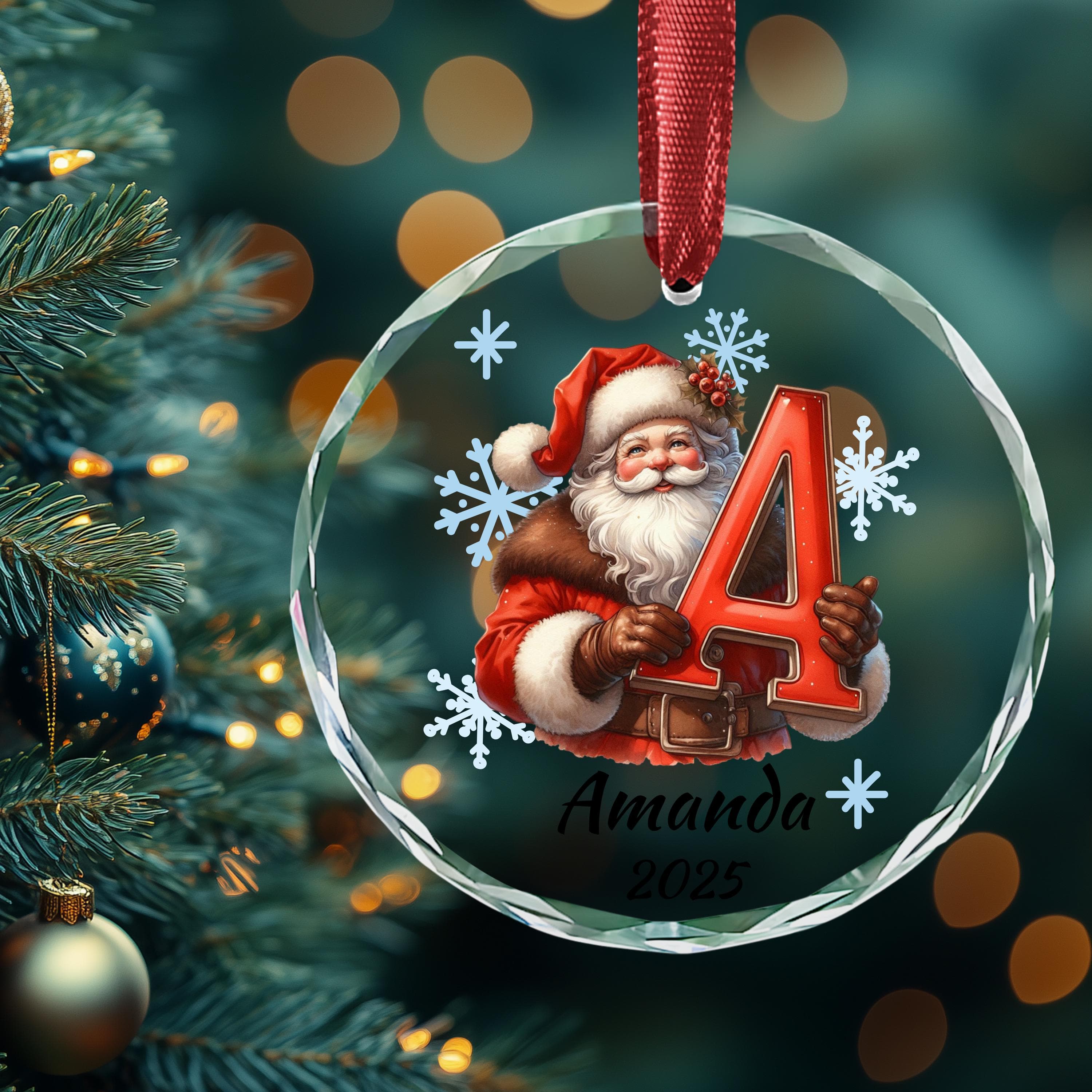 Personalized Initial Christmas Ornament: Custom Letter Keepsake with name, Kids Name Initial Letter Xmas gifts - image 5