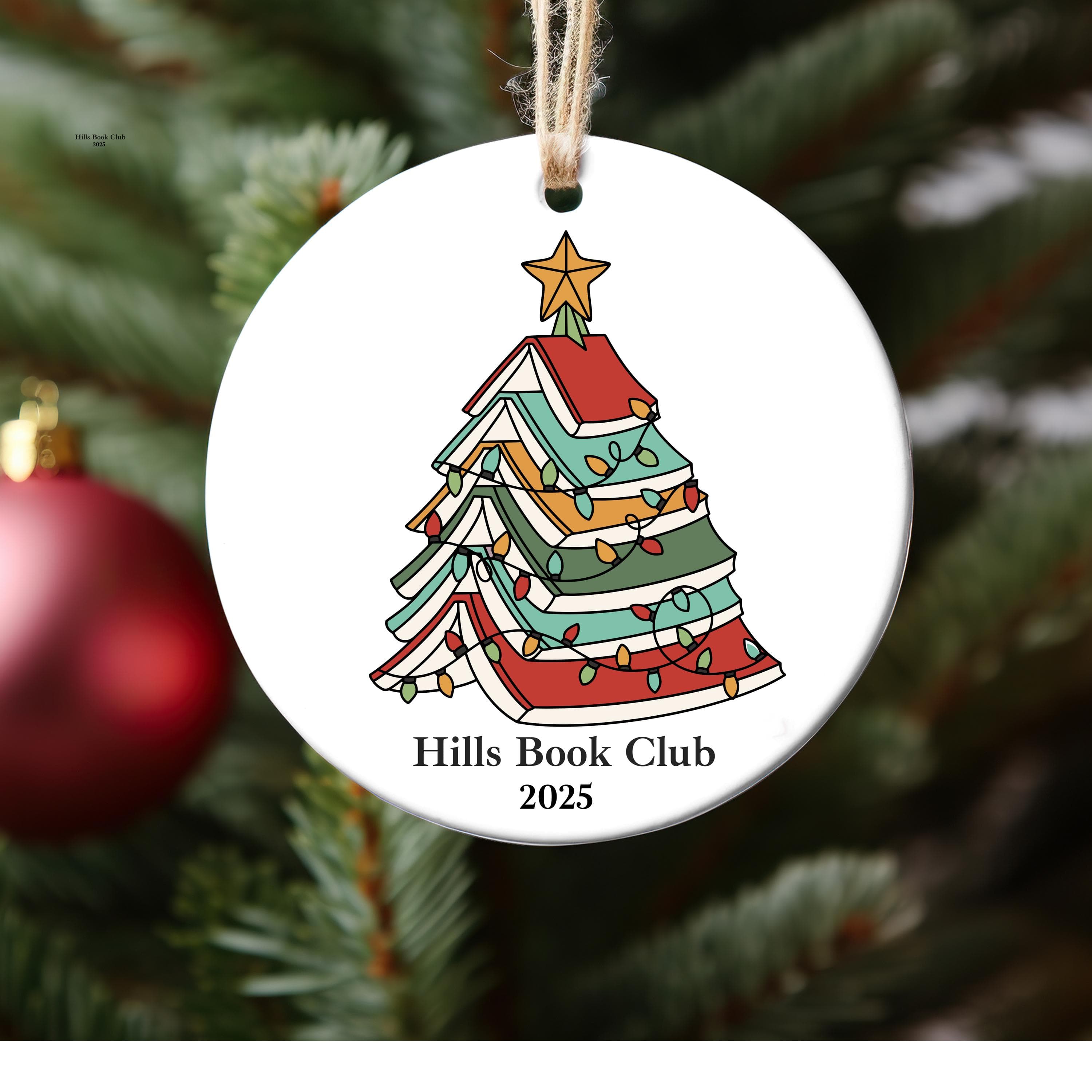 Book Club Ornament | Book Lover Christmas Gift | Custom Bookish Ornament | Book Lover Gift | Bookworm Gifts | Librarian Gift