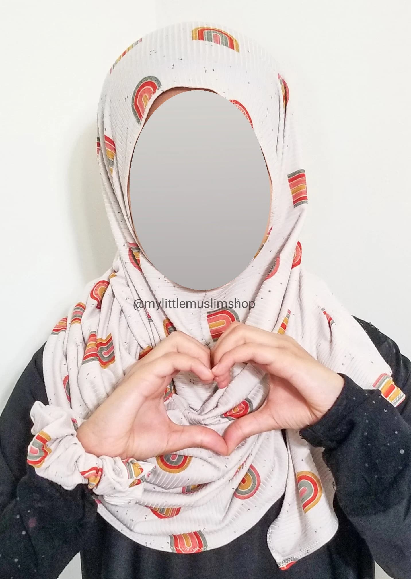 Girl's Kids Hijab Muslim Ribbed Knit Jersey/ Instant Hijab Wrap/ Muslimah Scarf/Ready to Wear/ Pre-Sewn Slip-On Ages 5- 10