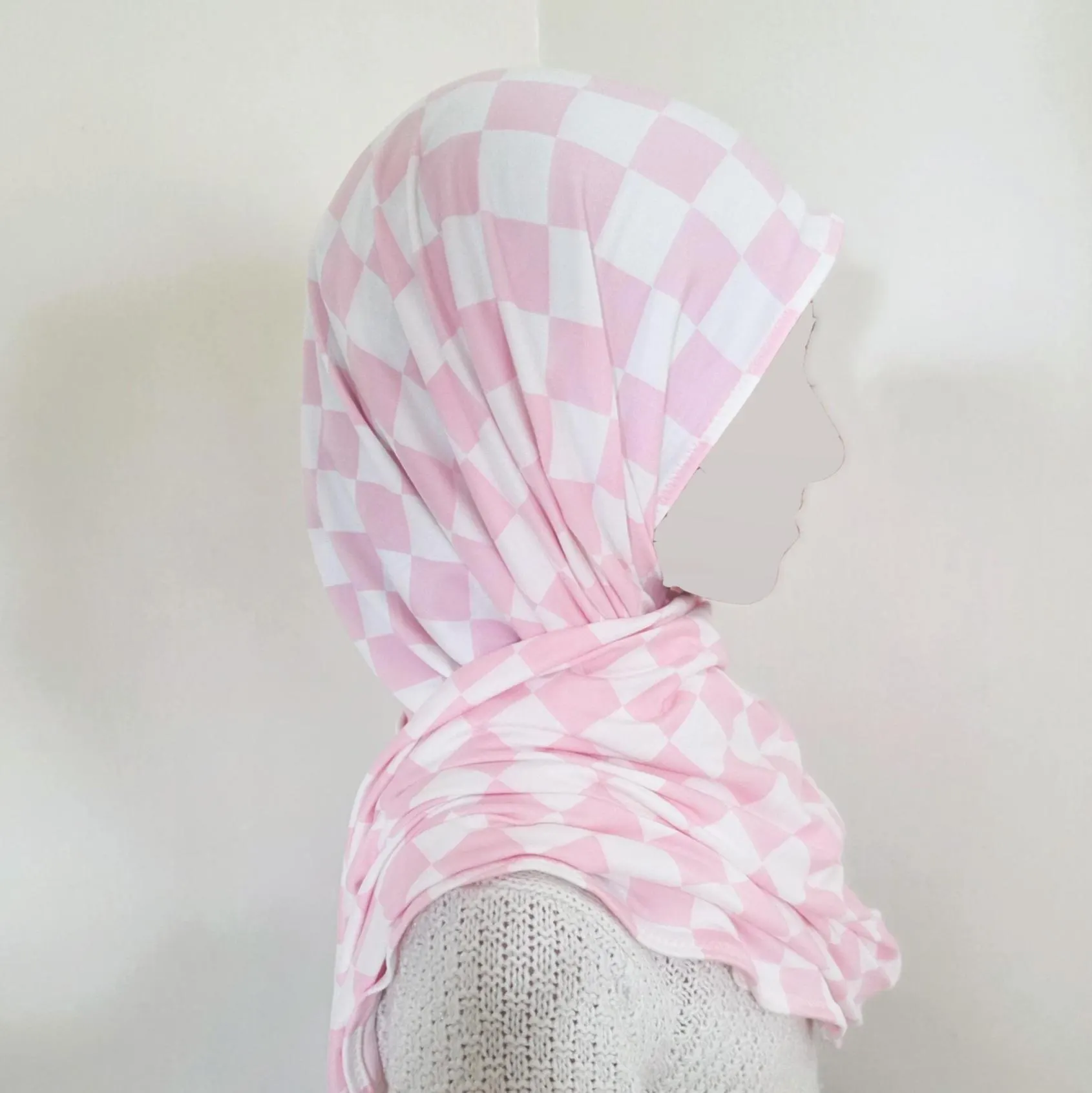 Girls' Instant Hijab: Double Brushed Knit Jersey Scarf with Scrunchie - image 3