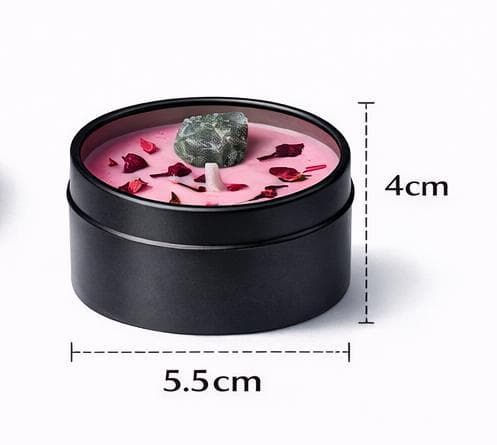 Crystal Infused Soy Candles Set, Rose Vanilla Lavender, Healing Crystals (Gift Box) - image 4