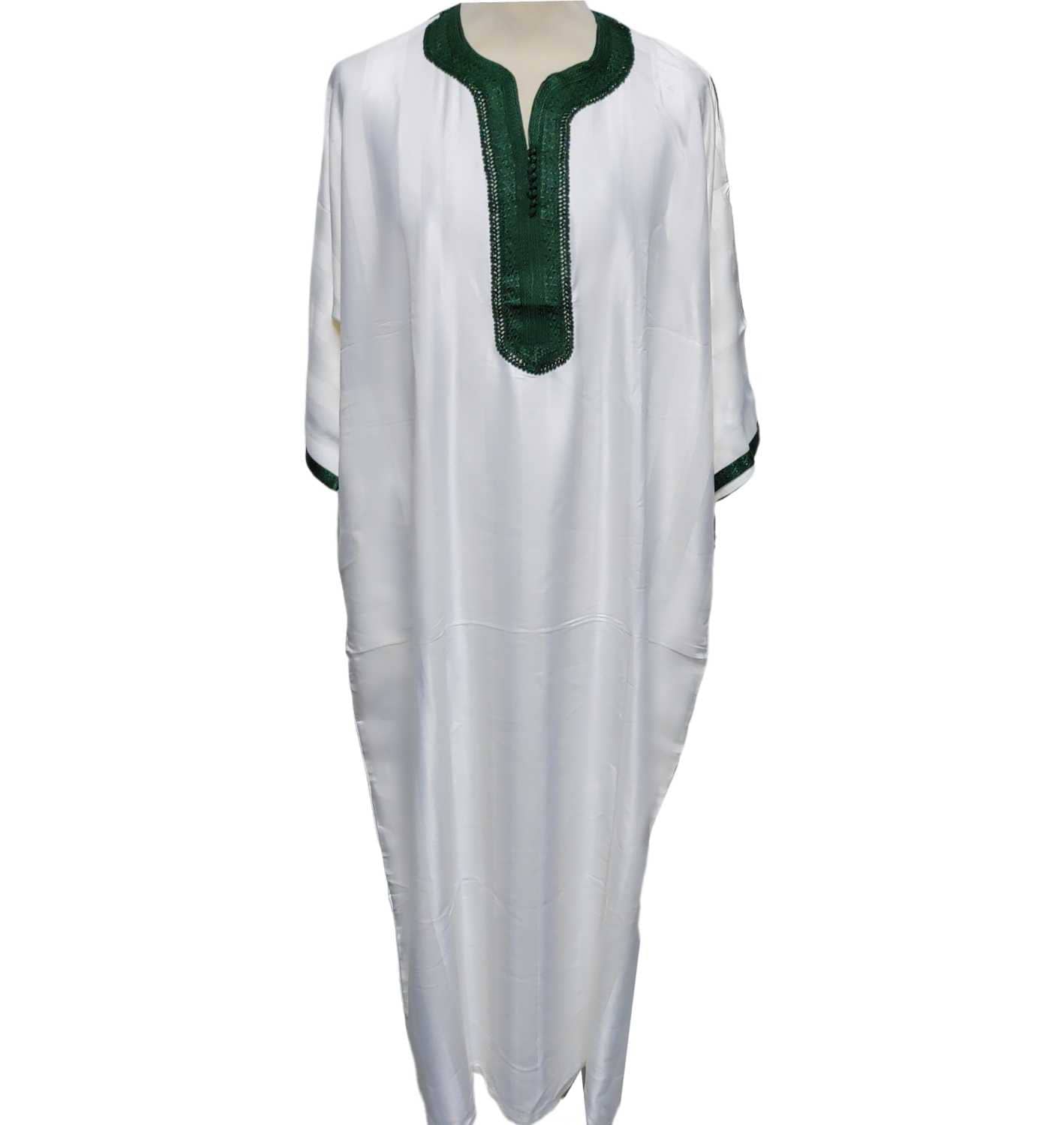 Men Moroccan Cream Thobe Jubba Kandora Djellaba - image 4
