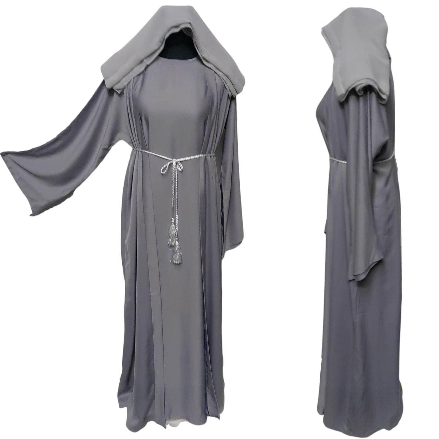 Latest Design Women Silver Grey Abaya With Inner Slip