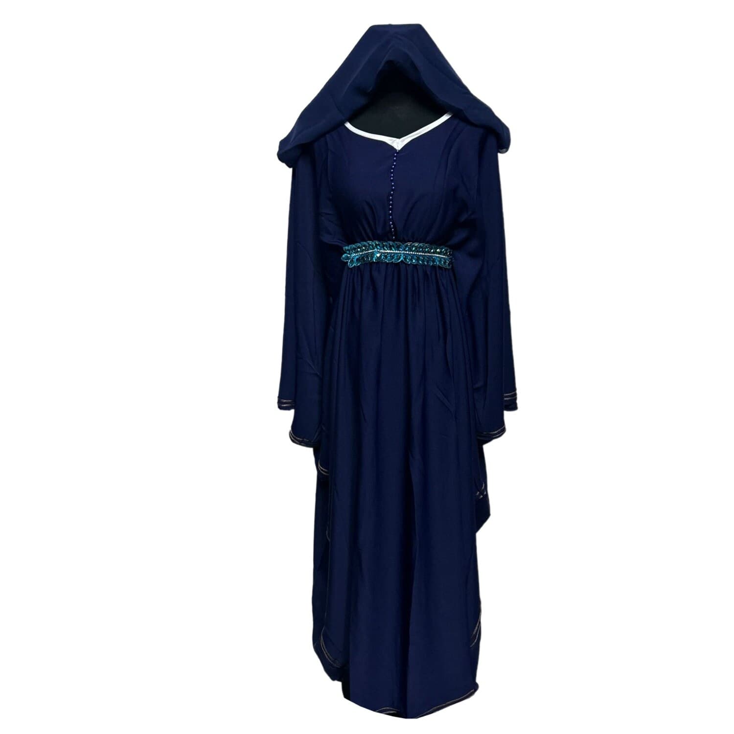 Blue Butterfly Abaya Farasha Jalabiya Arab Dress - image 4