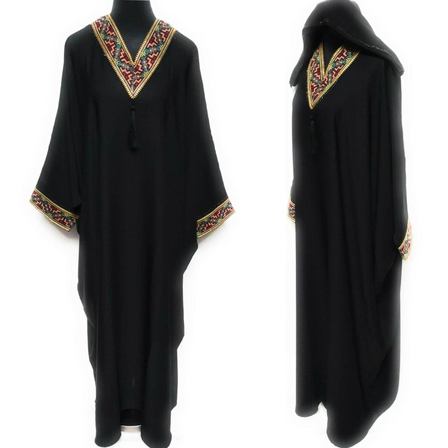 Latest Design Women Black Batwing Abaya Farasha Jilbab