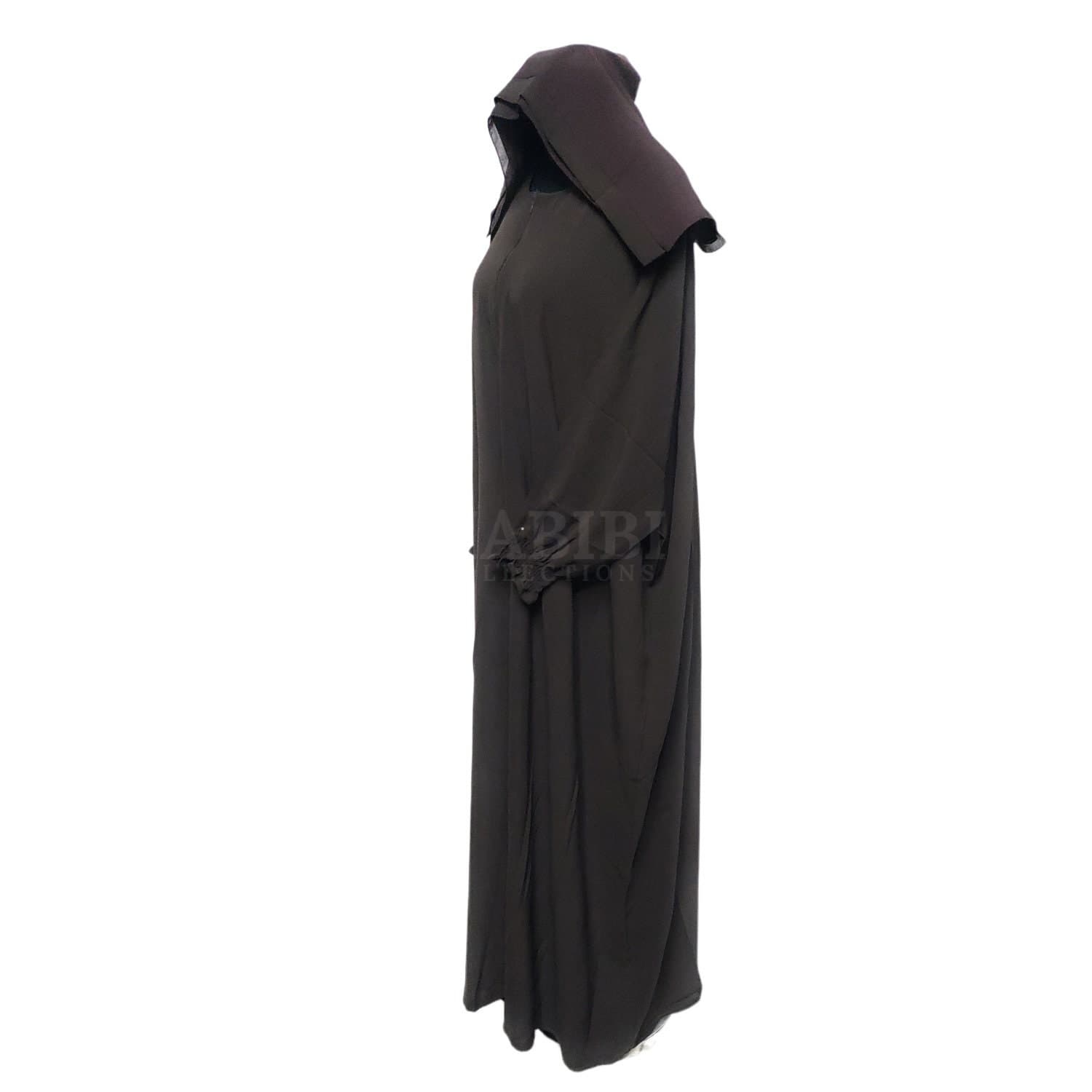 Latest Design Dark Brown Women Abaya Farasha Jilbab - image 5