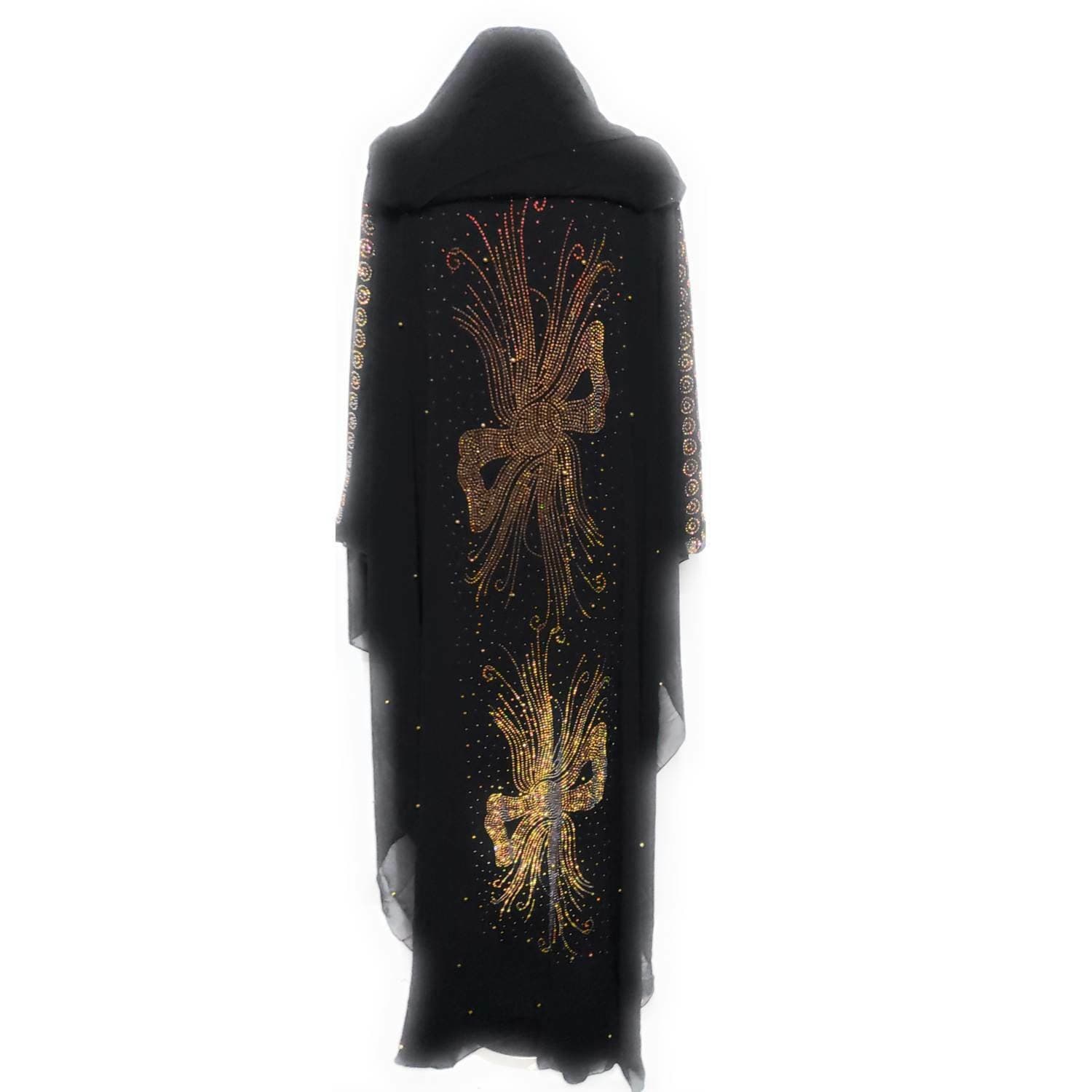 Luxury Women Black Stones Work Abaya Jalabiya Jilbab Farasha - image 4
